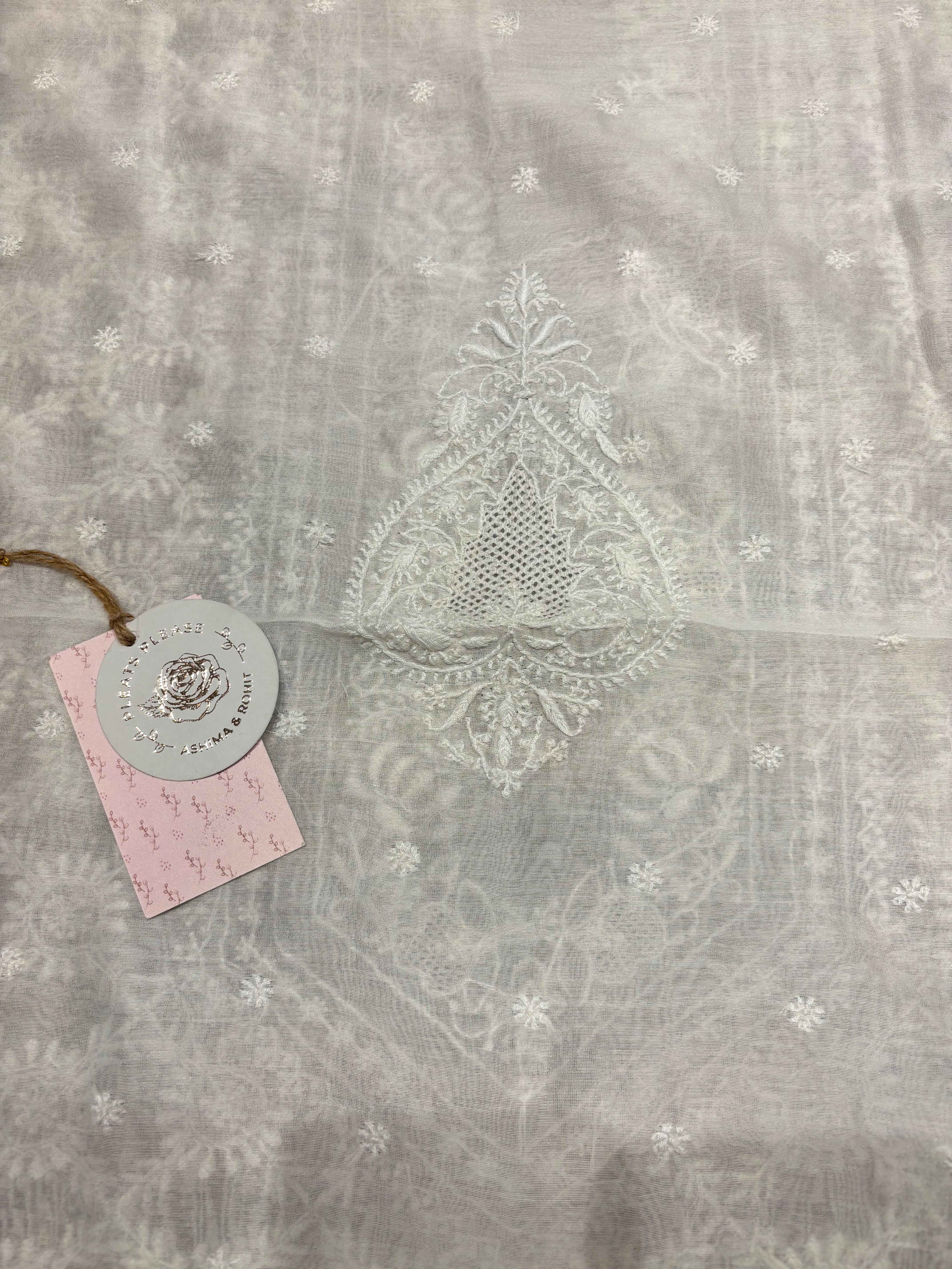 Dyeable Chanderi Silk Chikankari Men’s kurta - Pleats PleaseChikankari