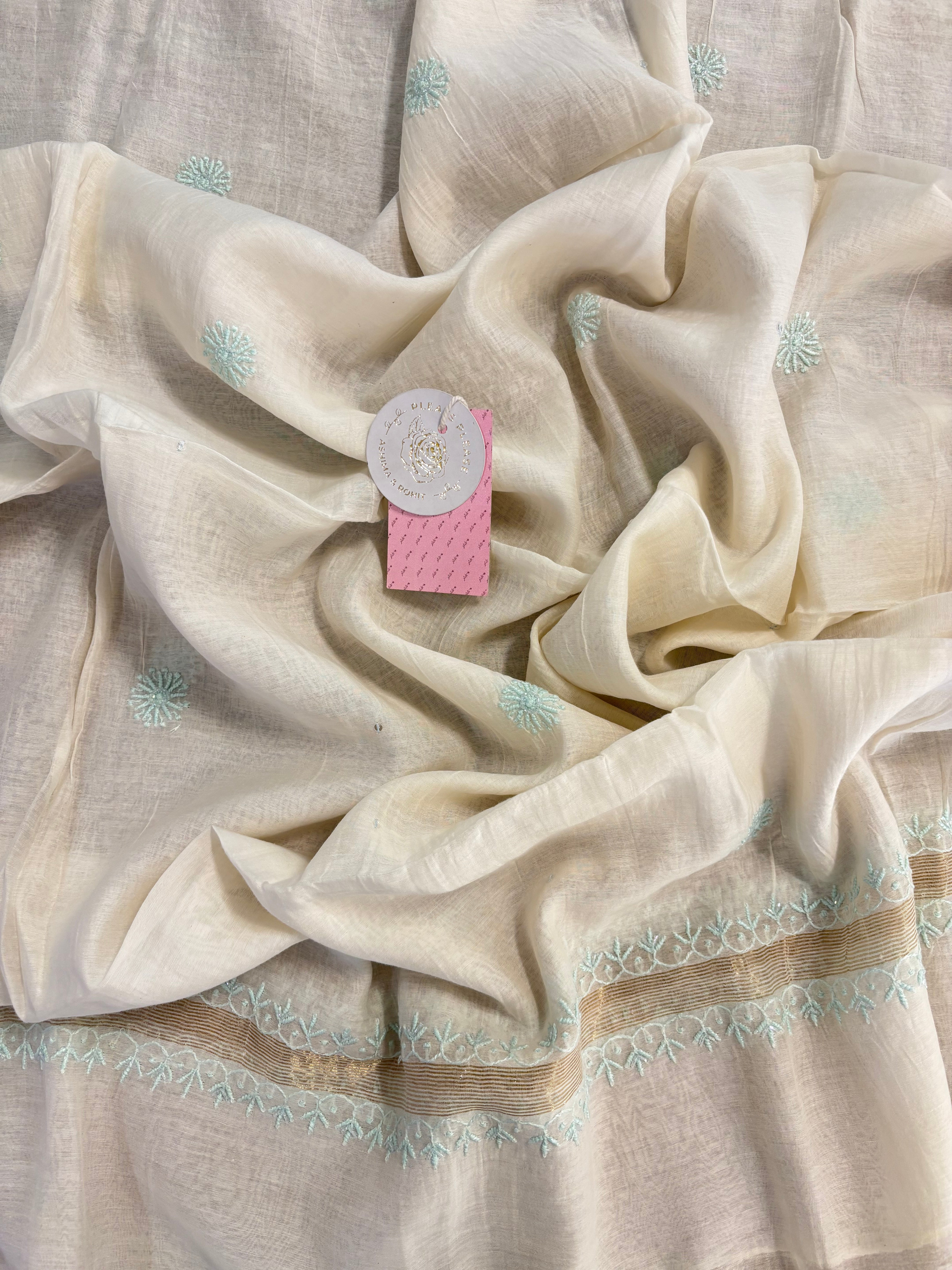 Dyeable Chanderi Chikankari Jaal Kurta & Dupatta