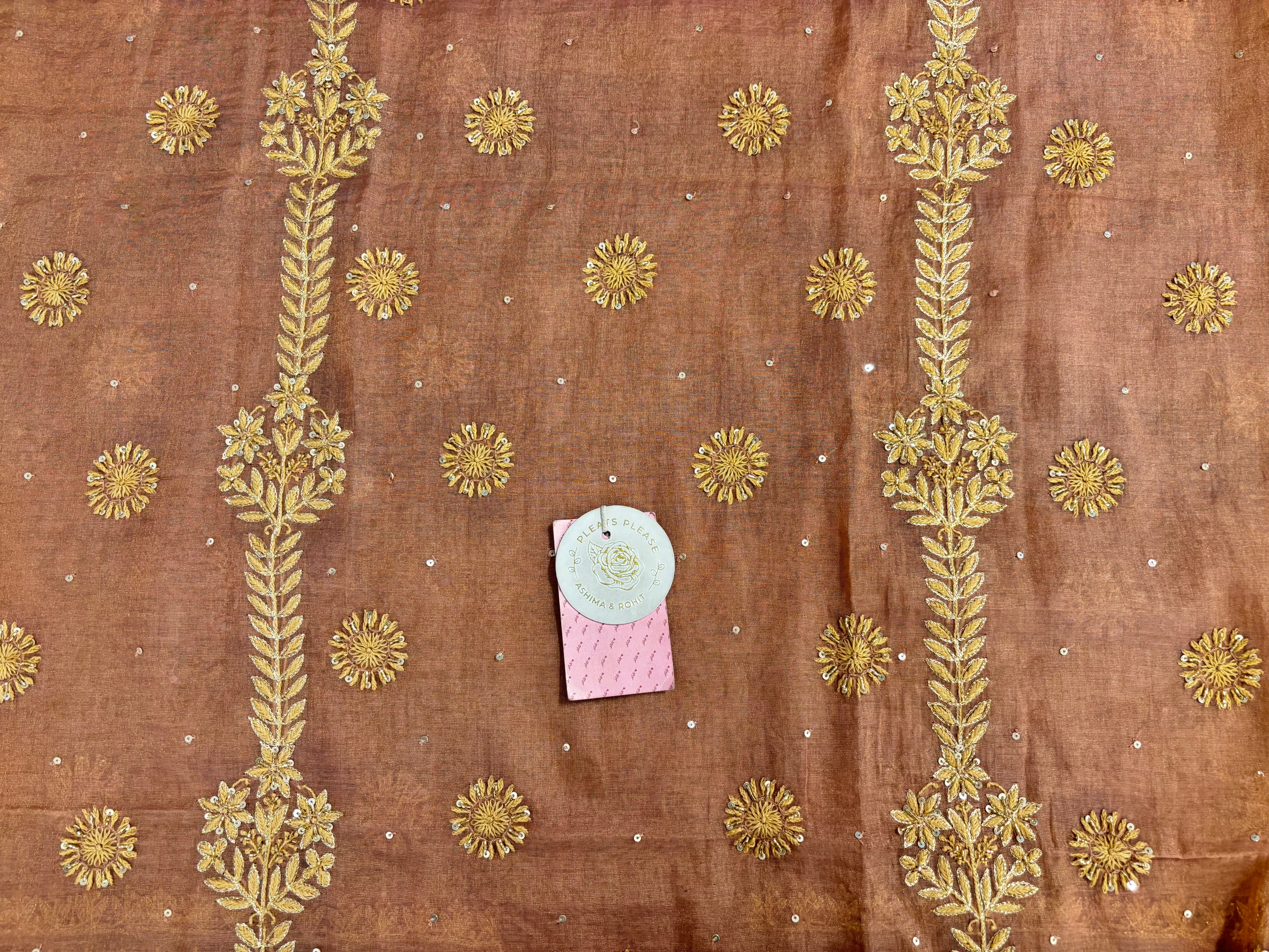 Copper Rose Pure & Premium Tissue Kurta & Dupatta