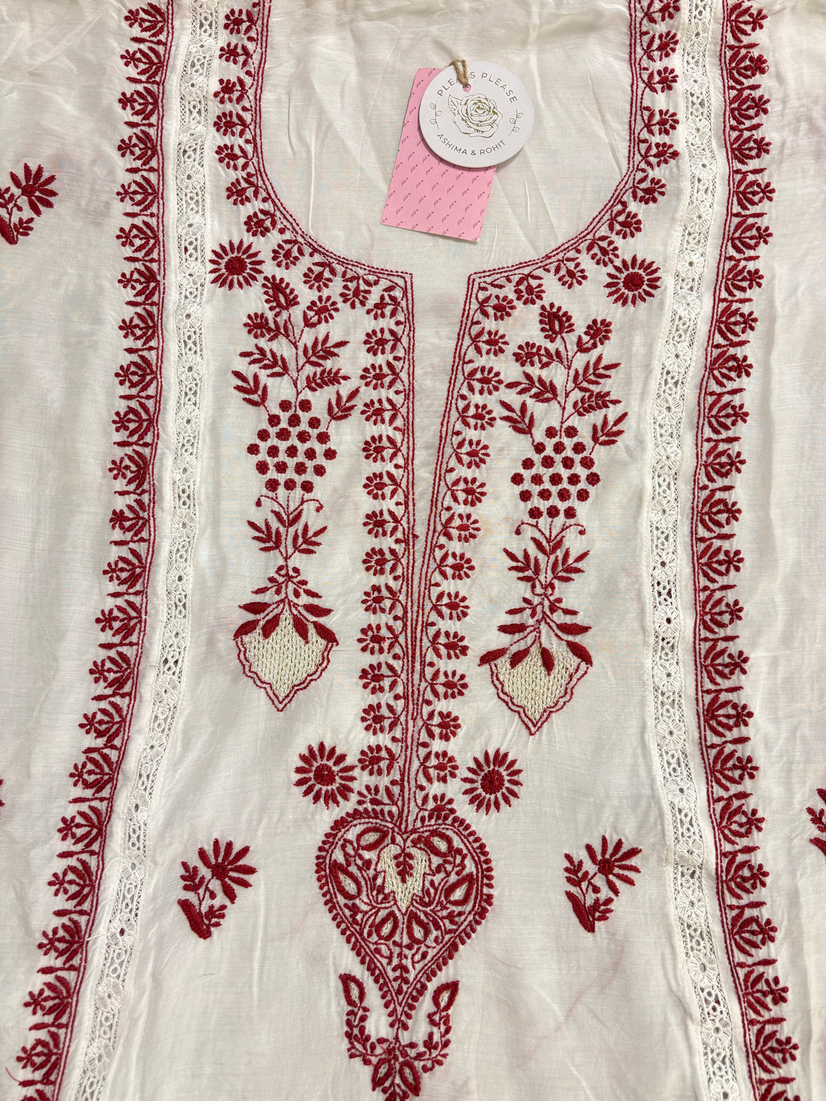 Dyeable Muslin Chikankari Kurta & Dupatta