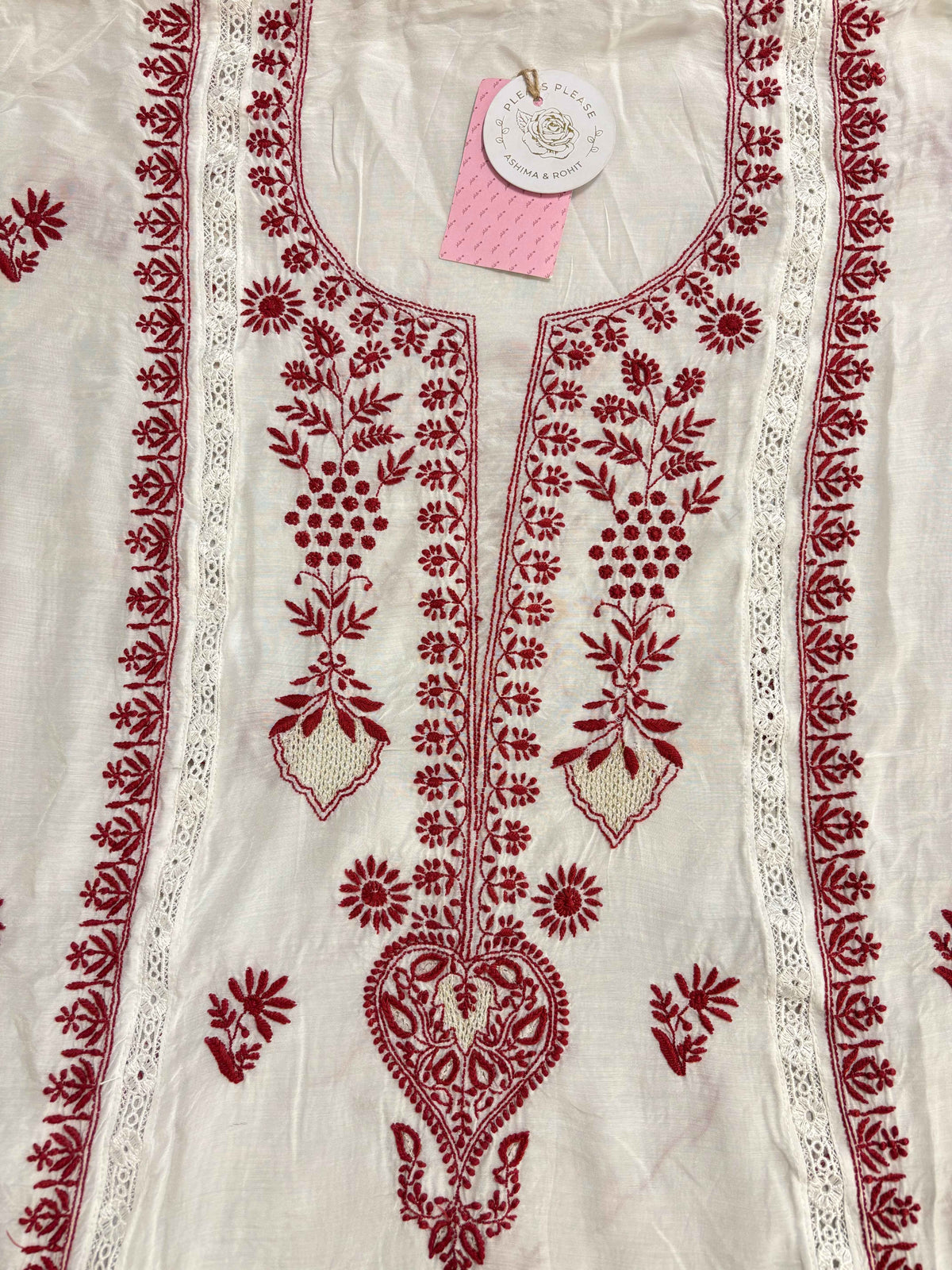 Dyeable Muslin Chikankari Kurta & Dupatta