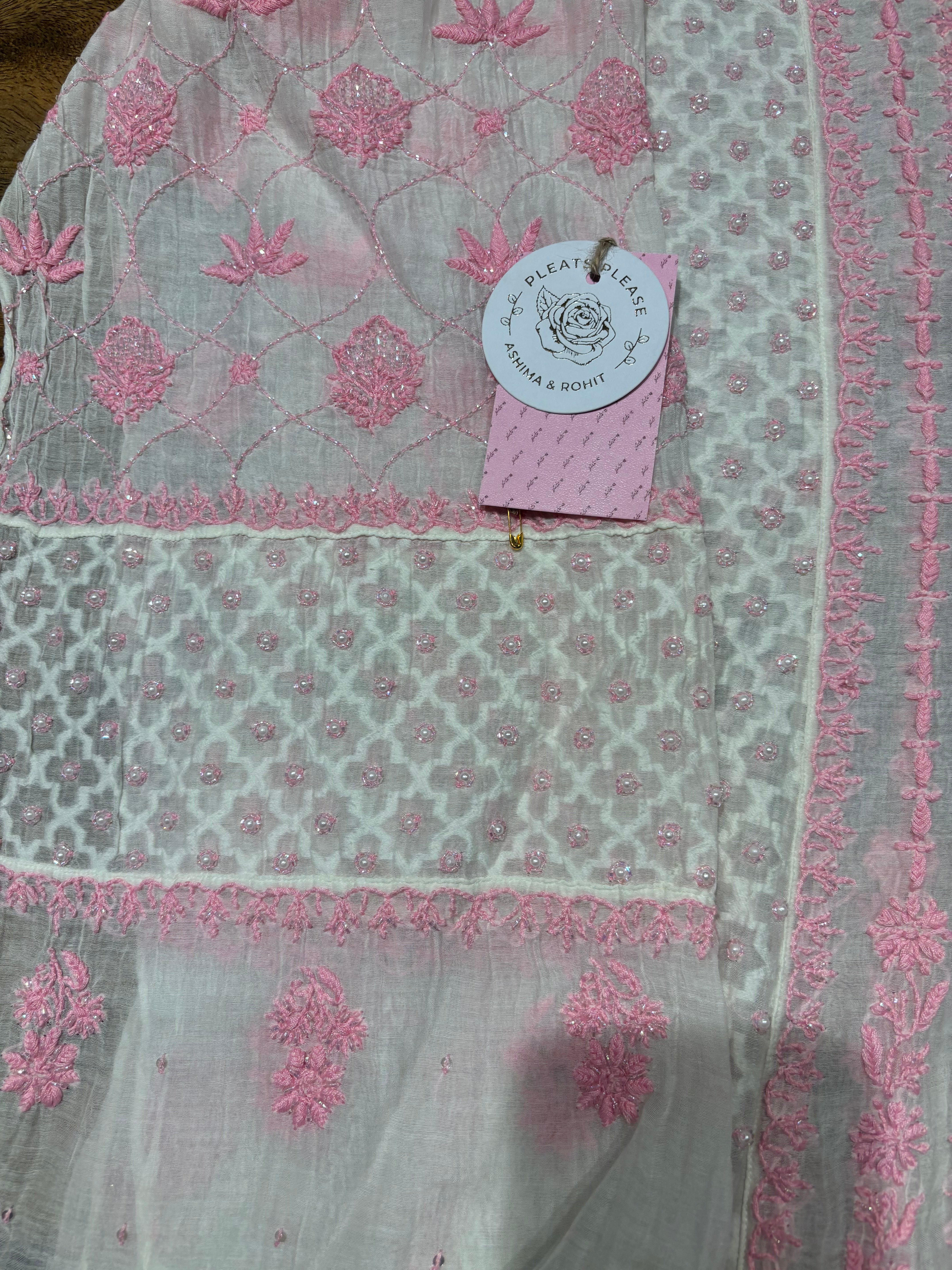 Dyeable Chanderi Mul Chikankari Anarkali & Dupatta Set