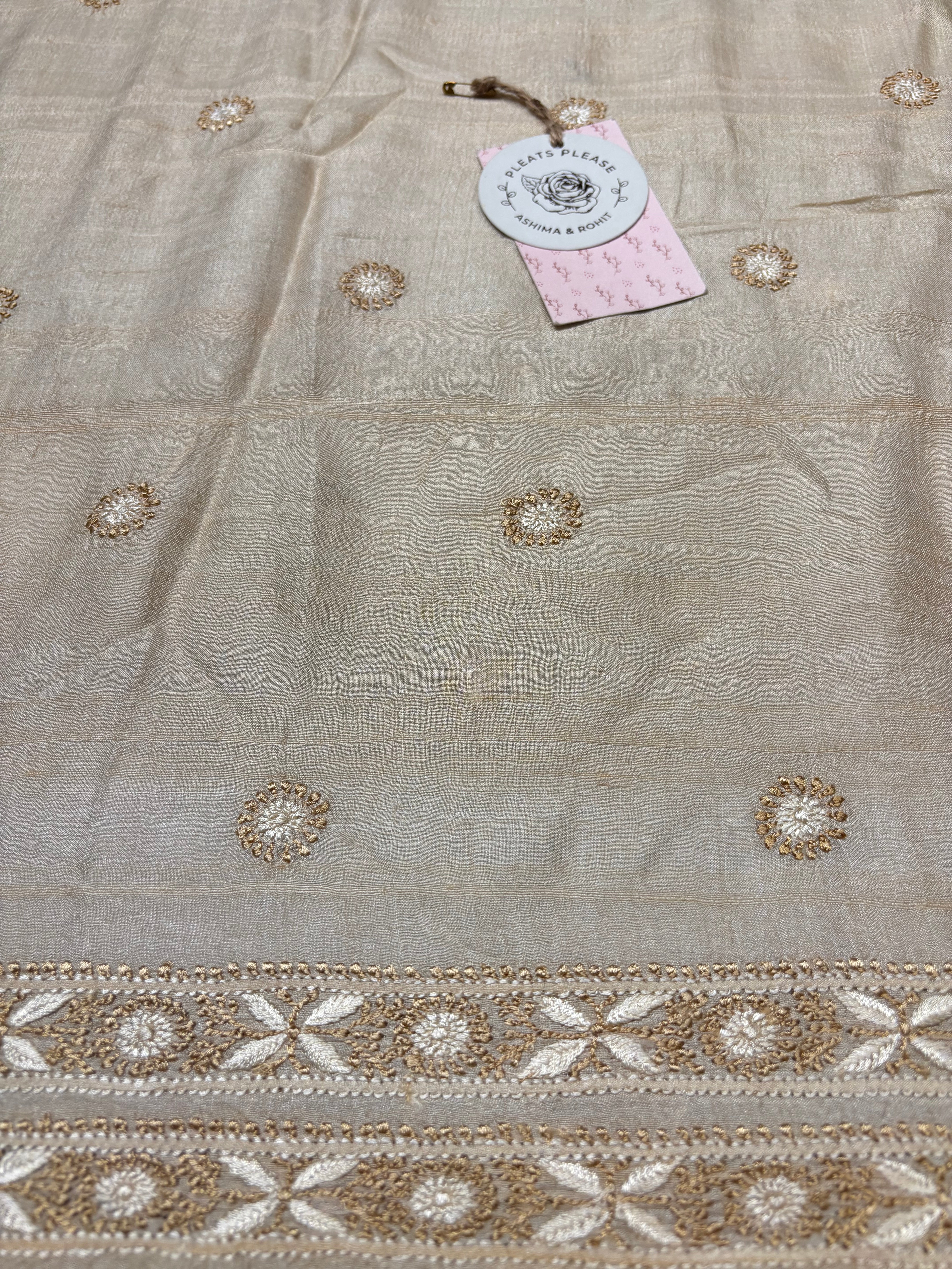 Dyeable Silk Chikankari Men’s Kurta Fabric