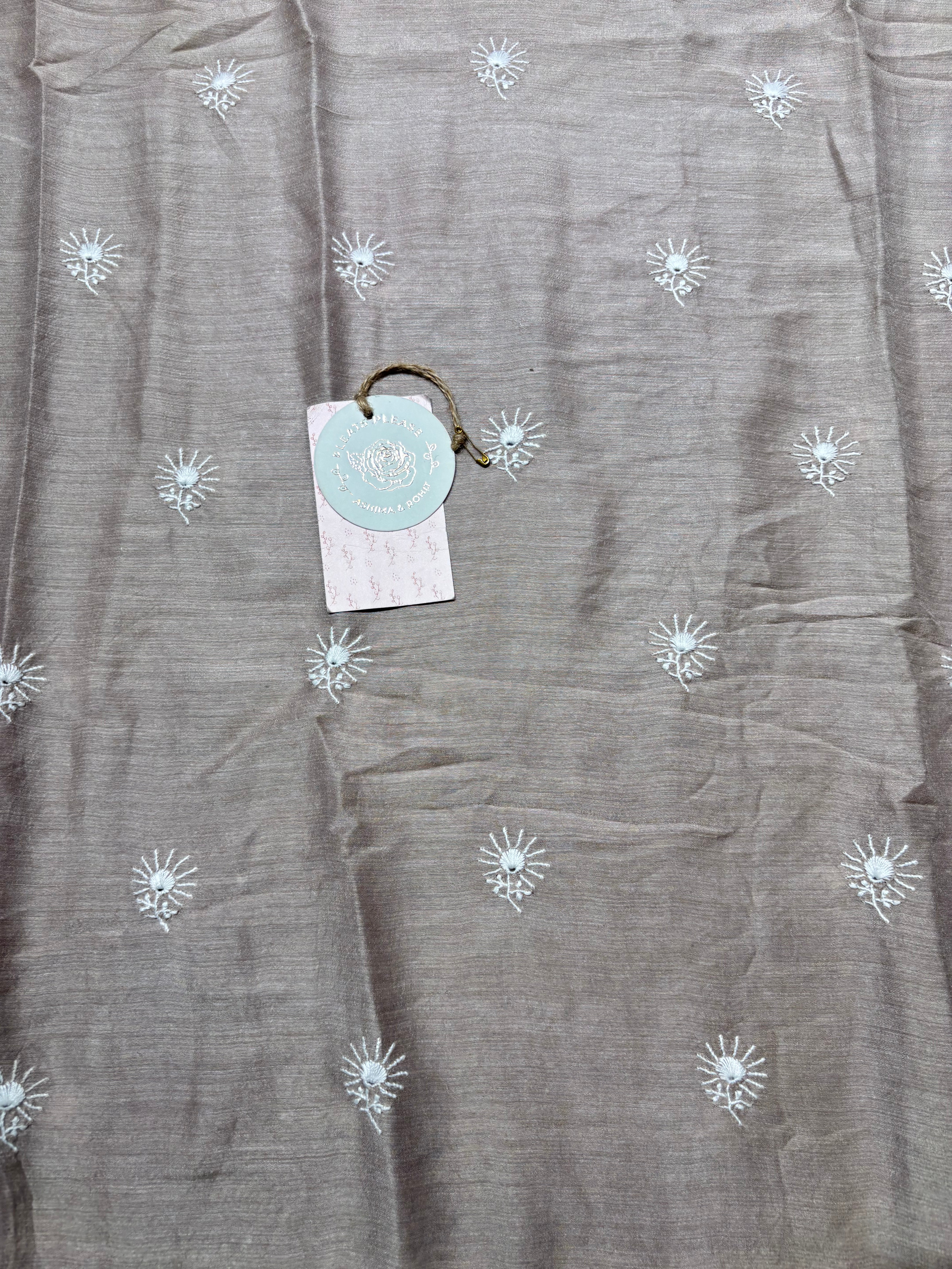 Brown Silk Chikankari Men’s Kurta Fabric
