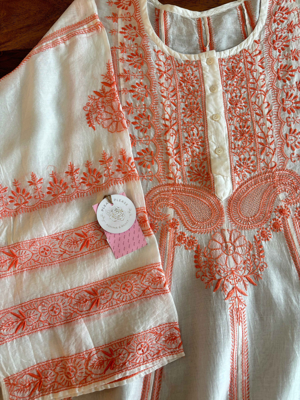 Dyeable Chanderi Chikankari Anarkali & Dupatta