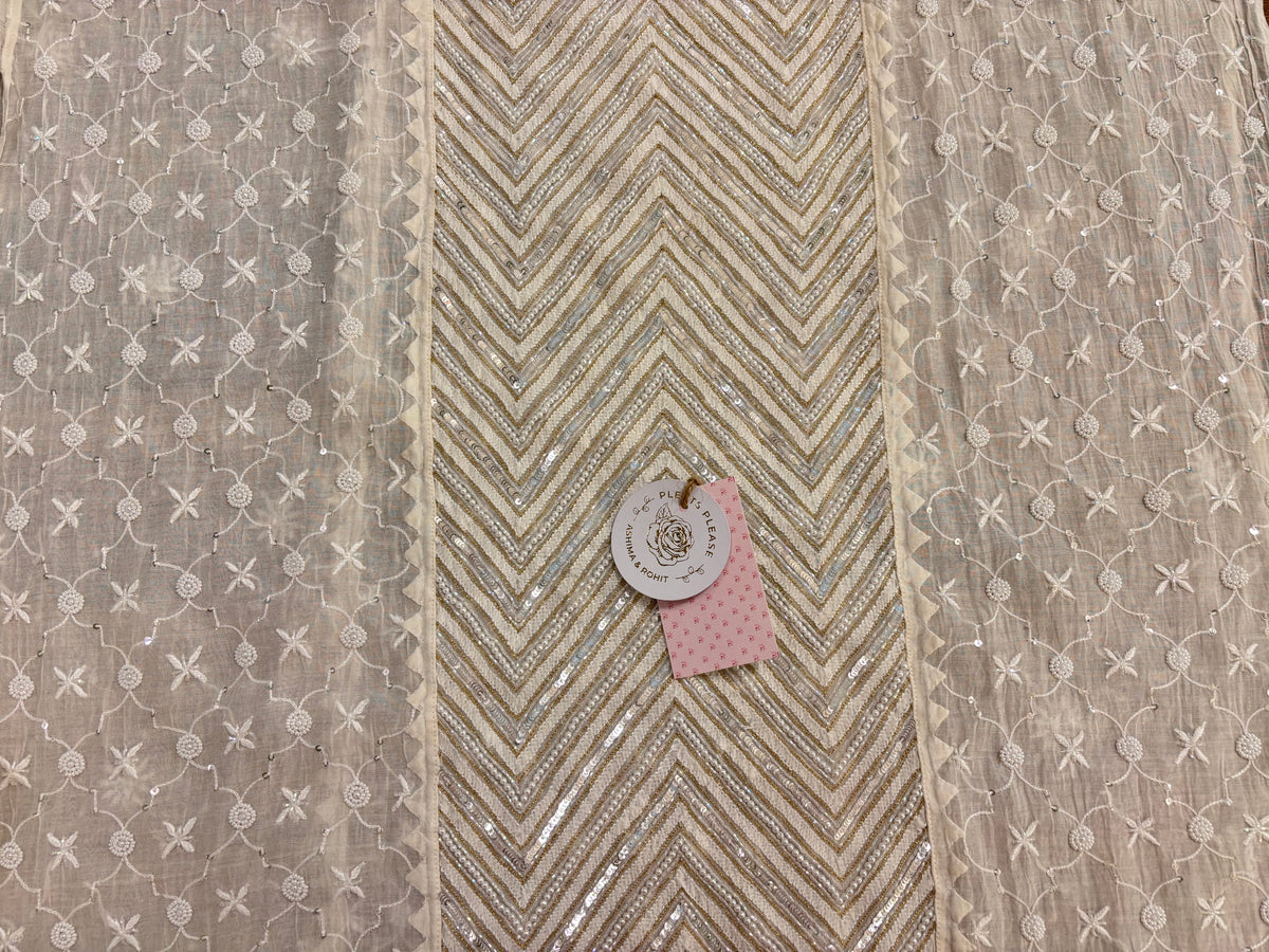 Dyeable Chanderi Mul Chikankari Kurta & Dupatta