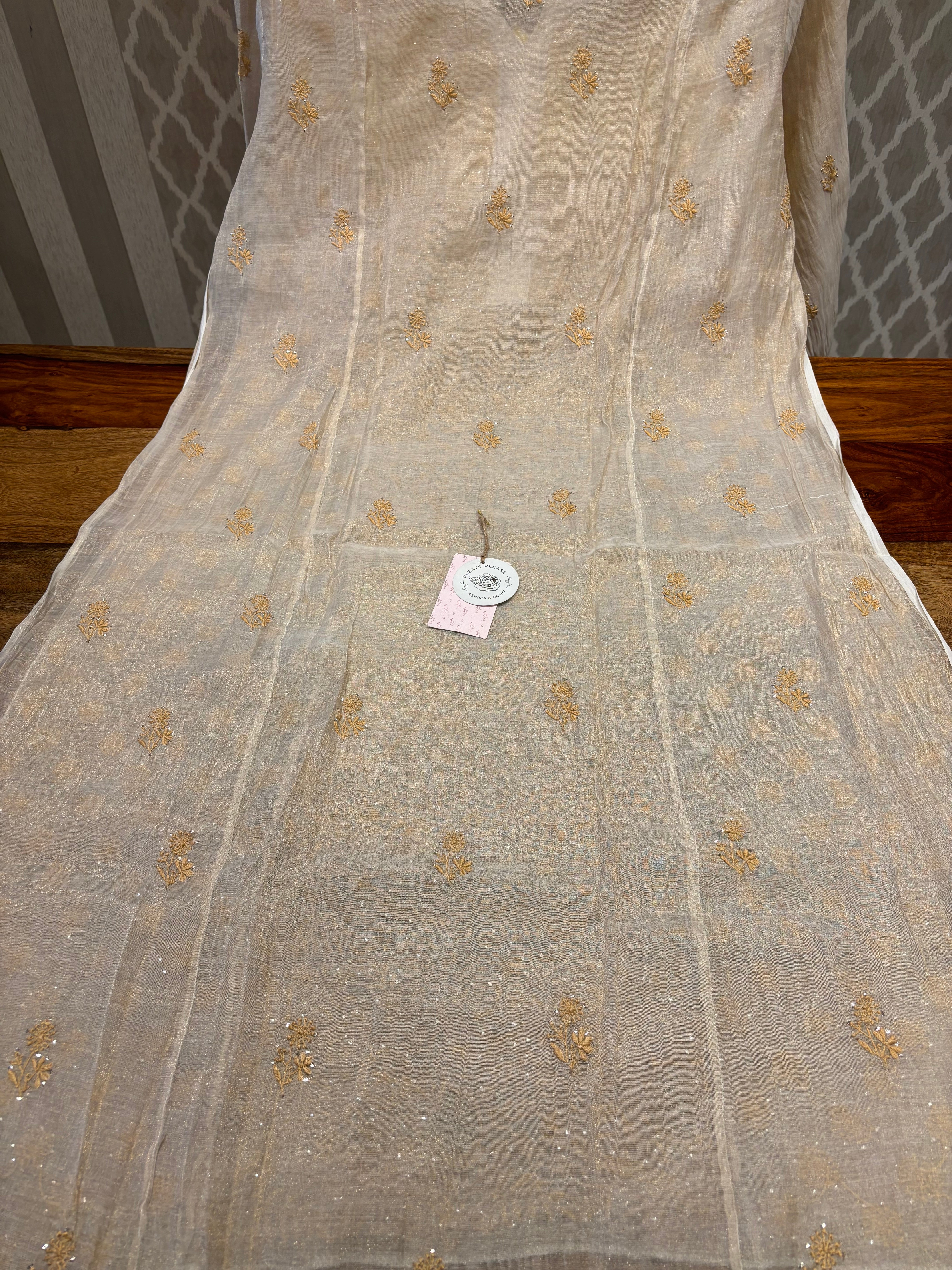 Dyeable Pure and Premium Tissue Straight Kurta and Dupatta set