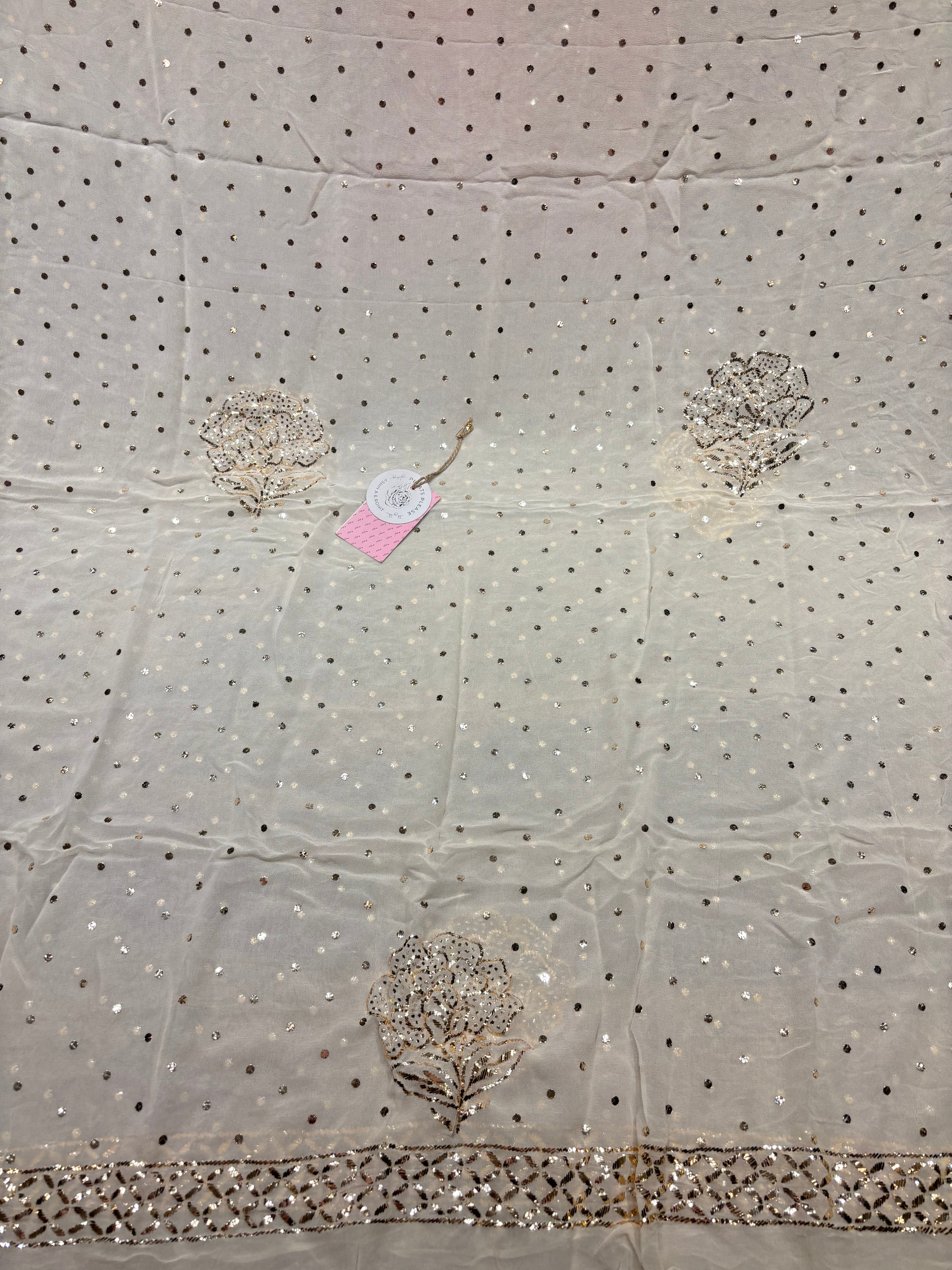 Dyeable Pure & Premium Georgette Mukaish Anarkali & Dupatta Set