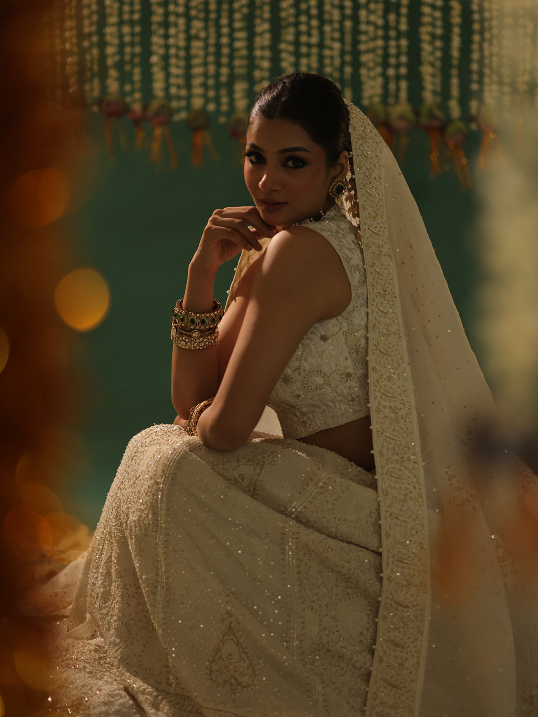 Ivory Pure and Premium Georgette Lehenga and Dupatta Set