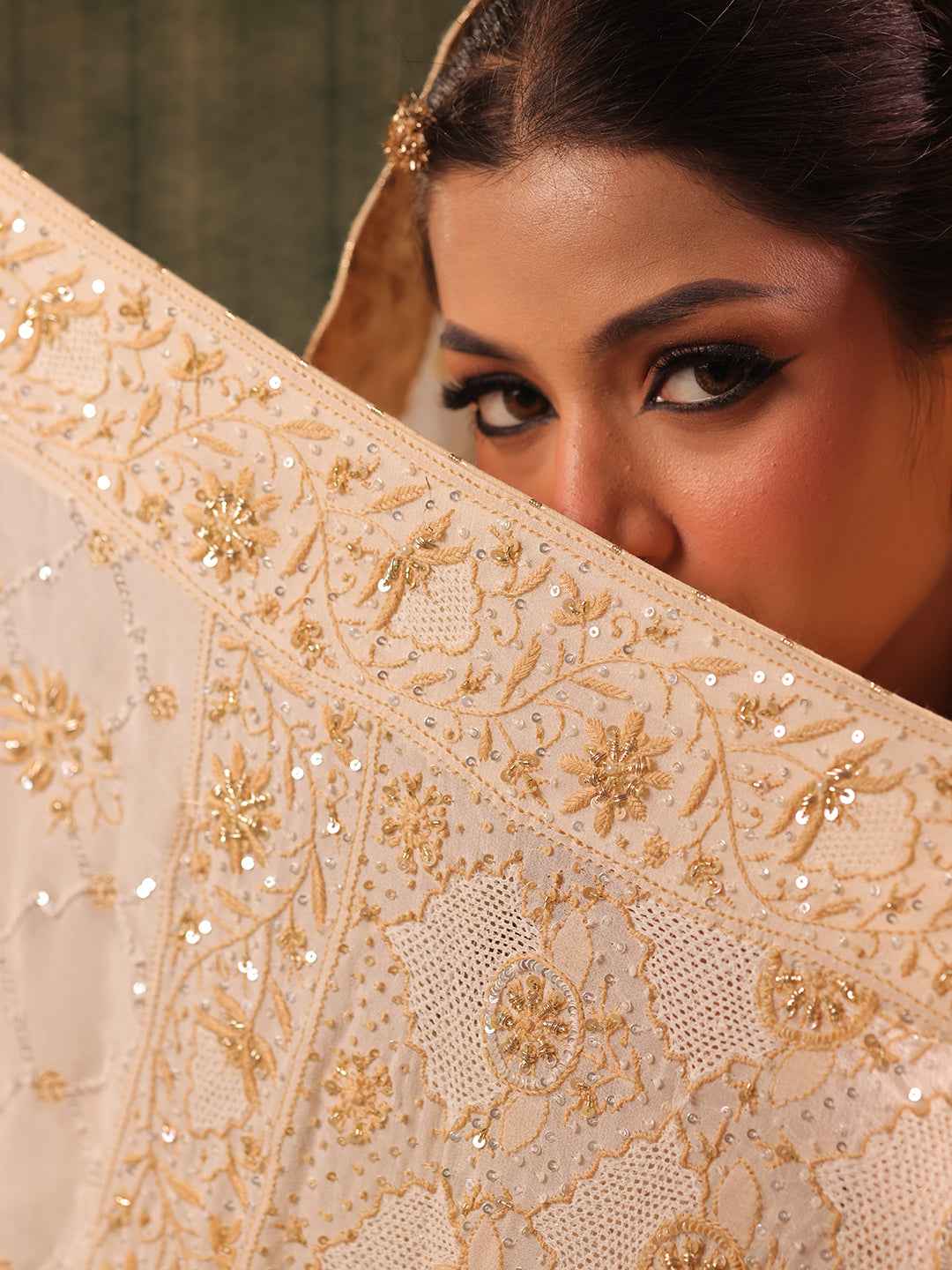 Ivory Pure Georgette Chikankari Anarkali and Dupatta