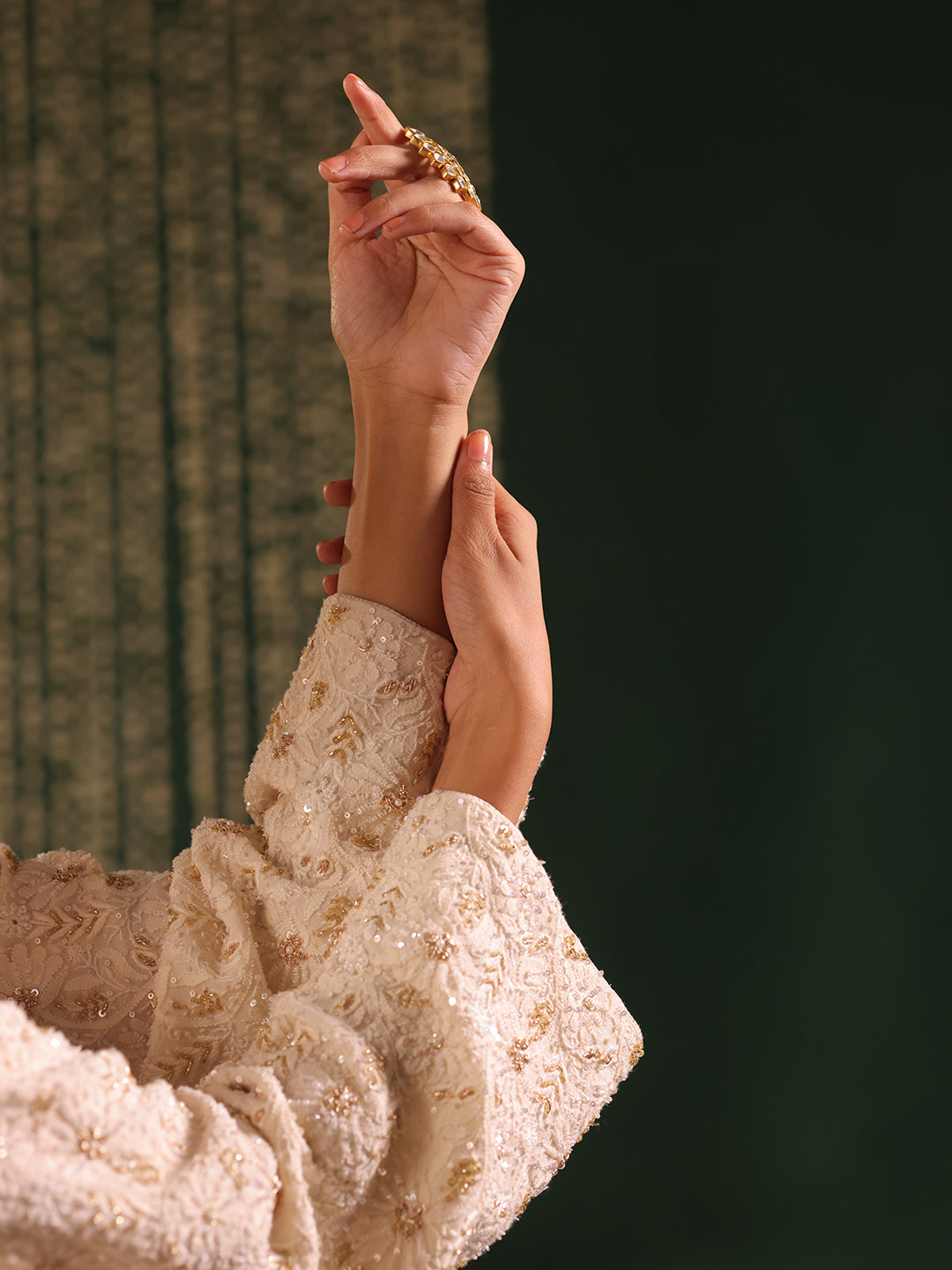 Ivory Pure Georgette Chikankari Anarkali and Dupatta