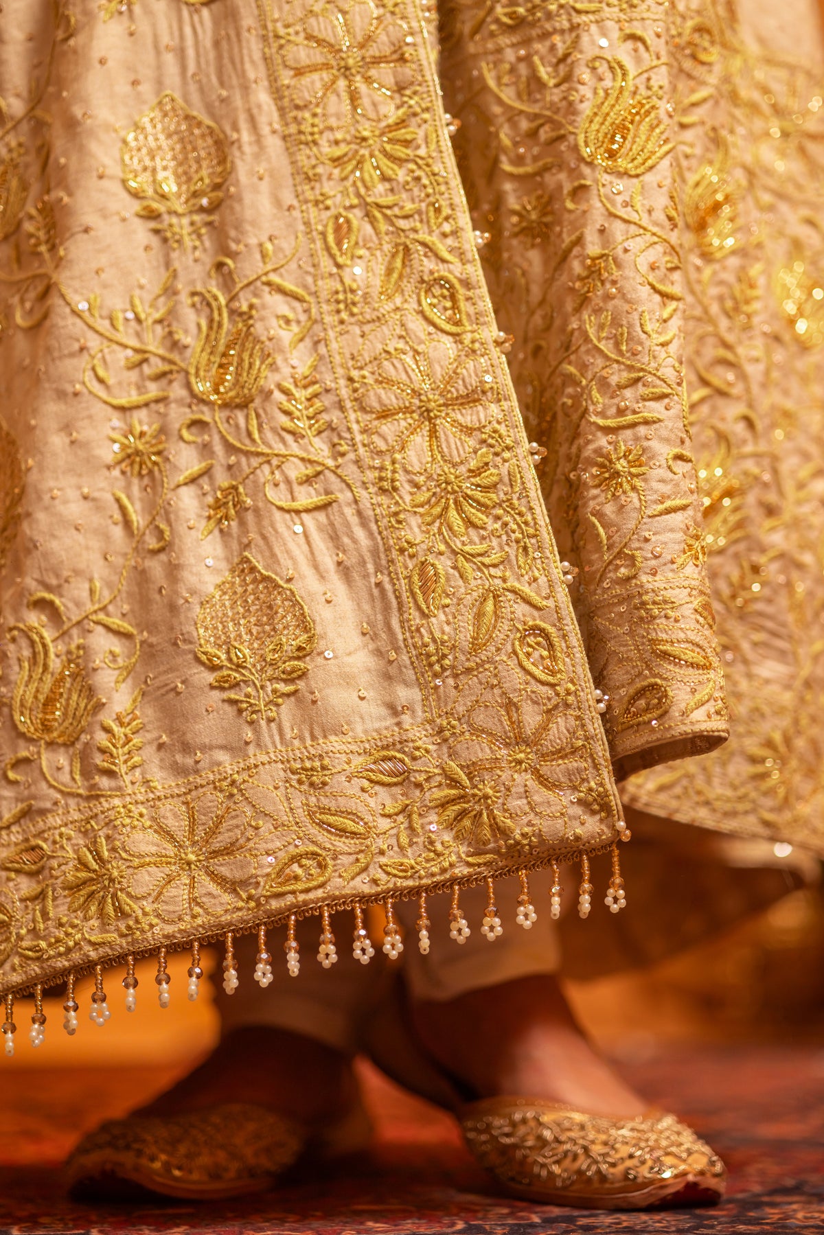 Dyeable Pure Munga Silk Chikankari Anarkali and Dupatta