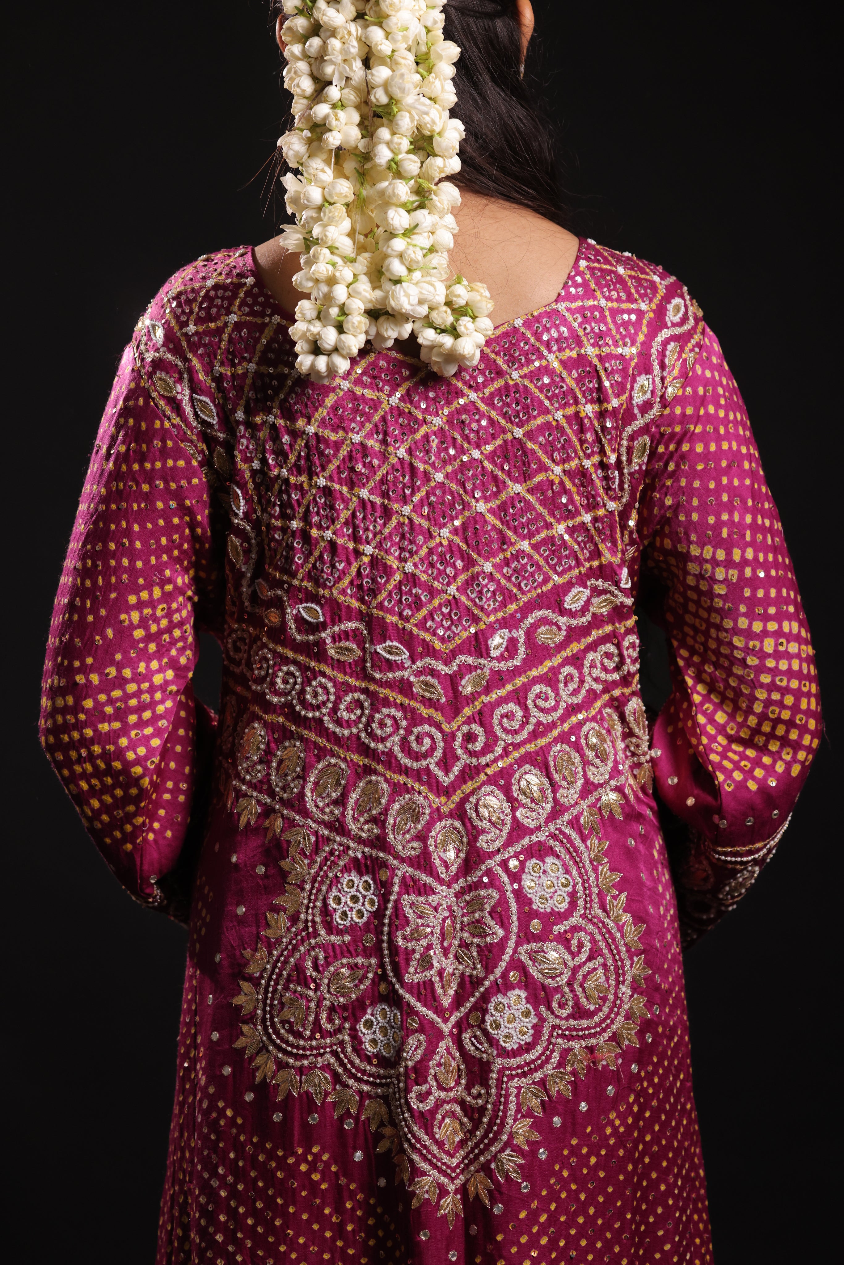 Rani Pink Pure Silk Abha Badhani Set