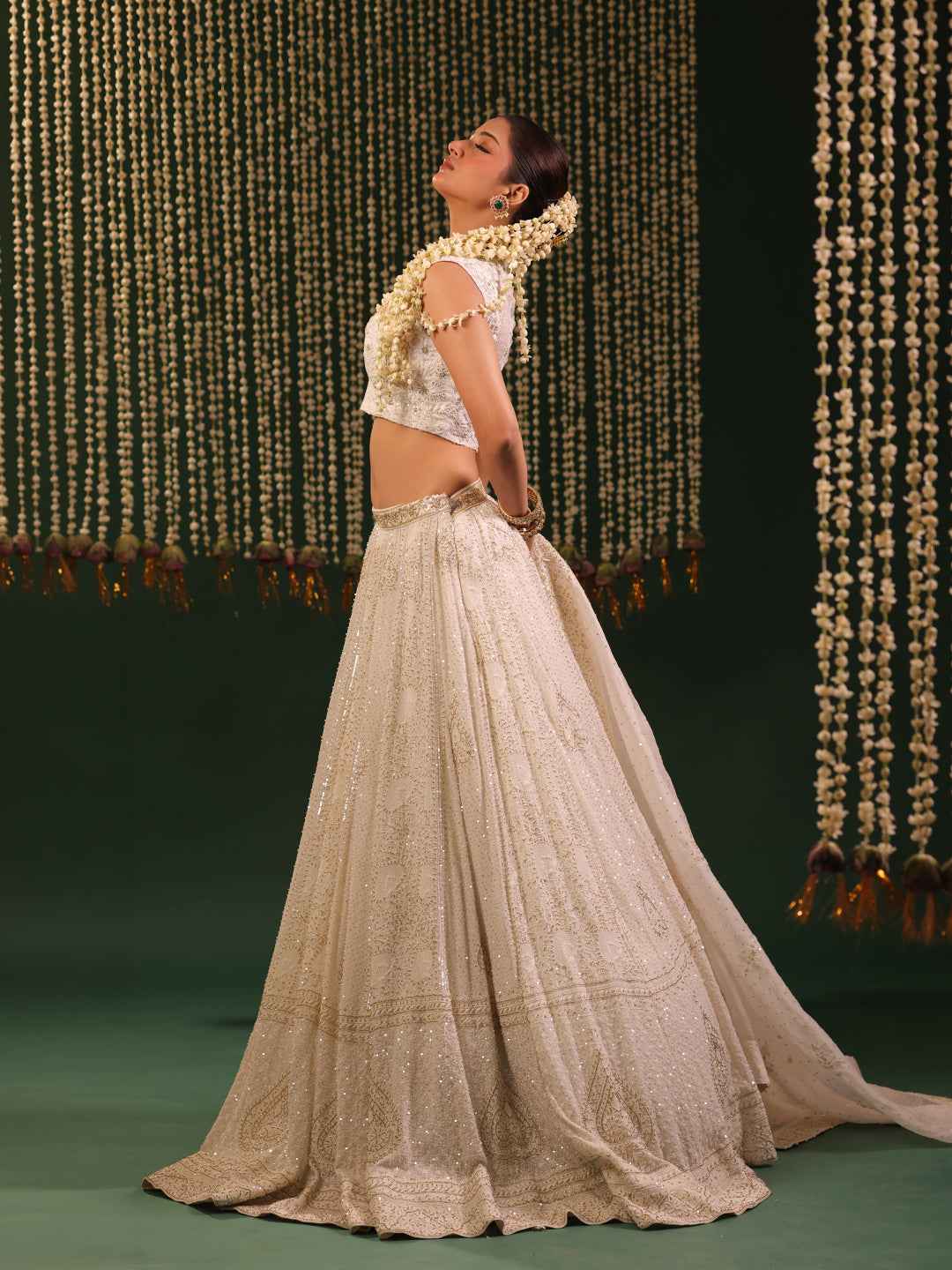Ivory Pure and Premium Georgette Lehenga and Dupatta Set