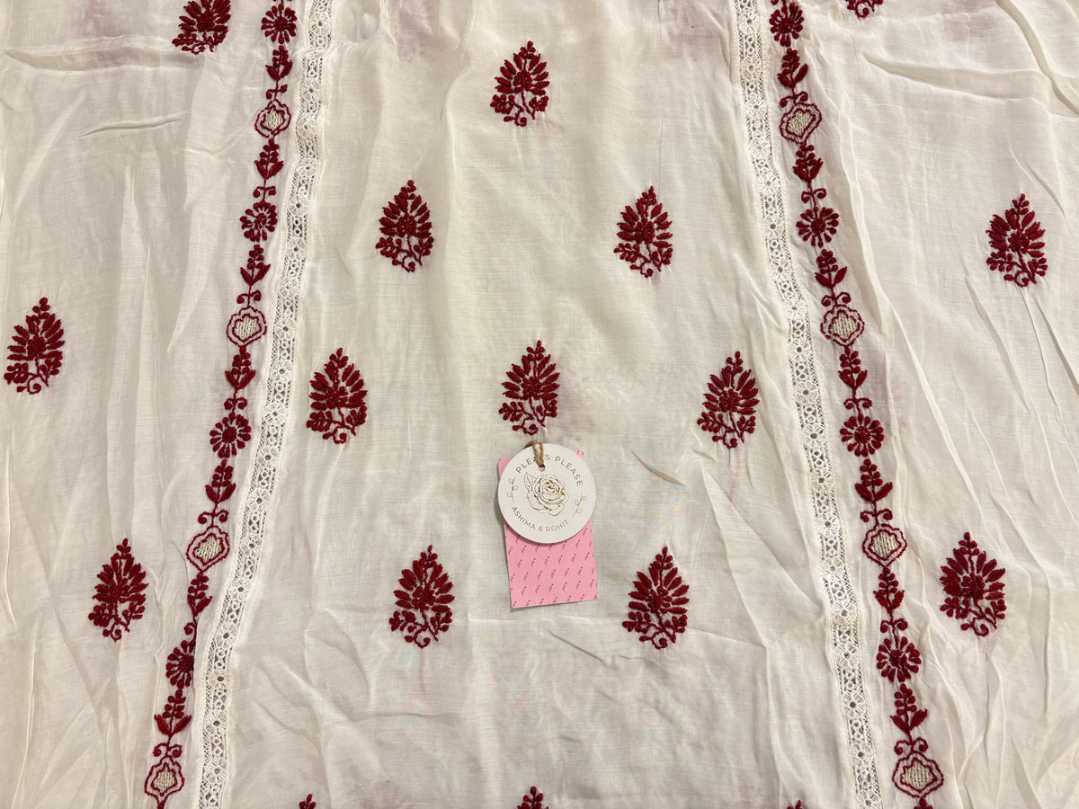 Dyeable Muslin Chikankari Kurta & Dupatta