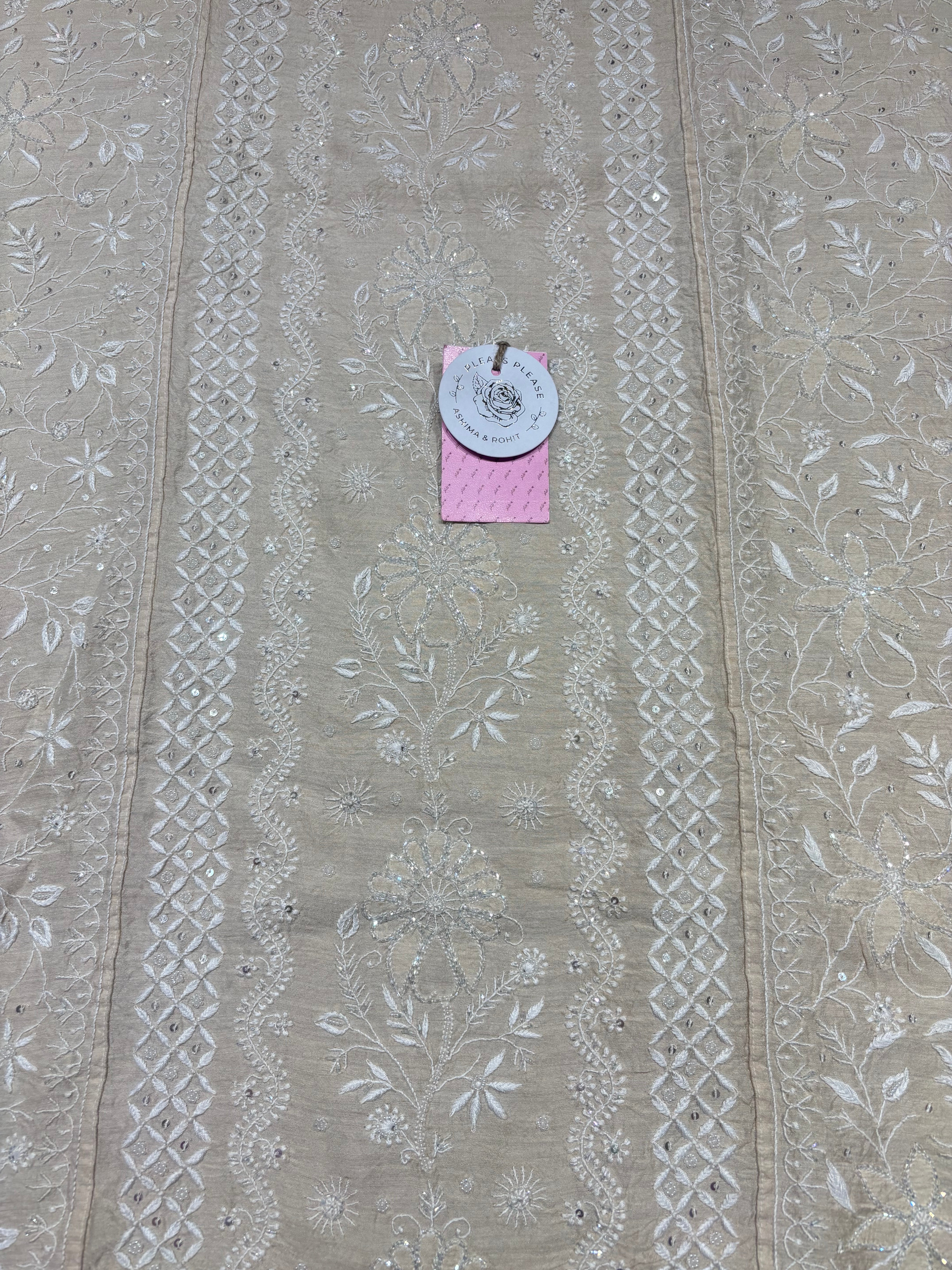 Dyeable Pure & Premium Monga Silk Chikankari Kurta & Dupatta Set