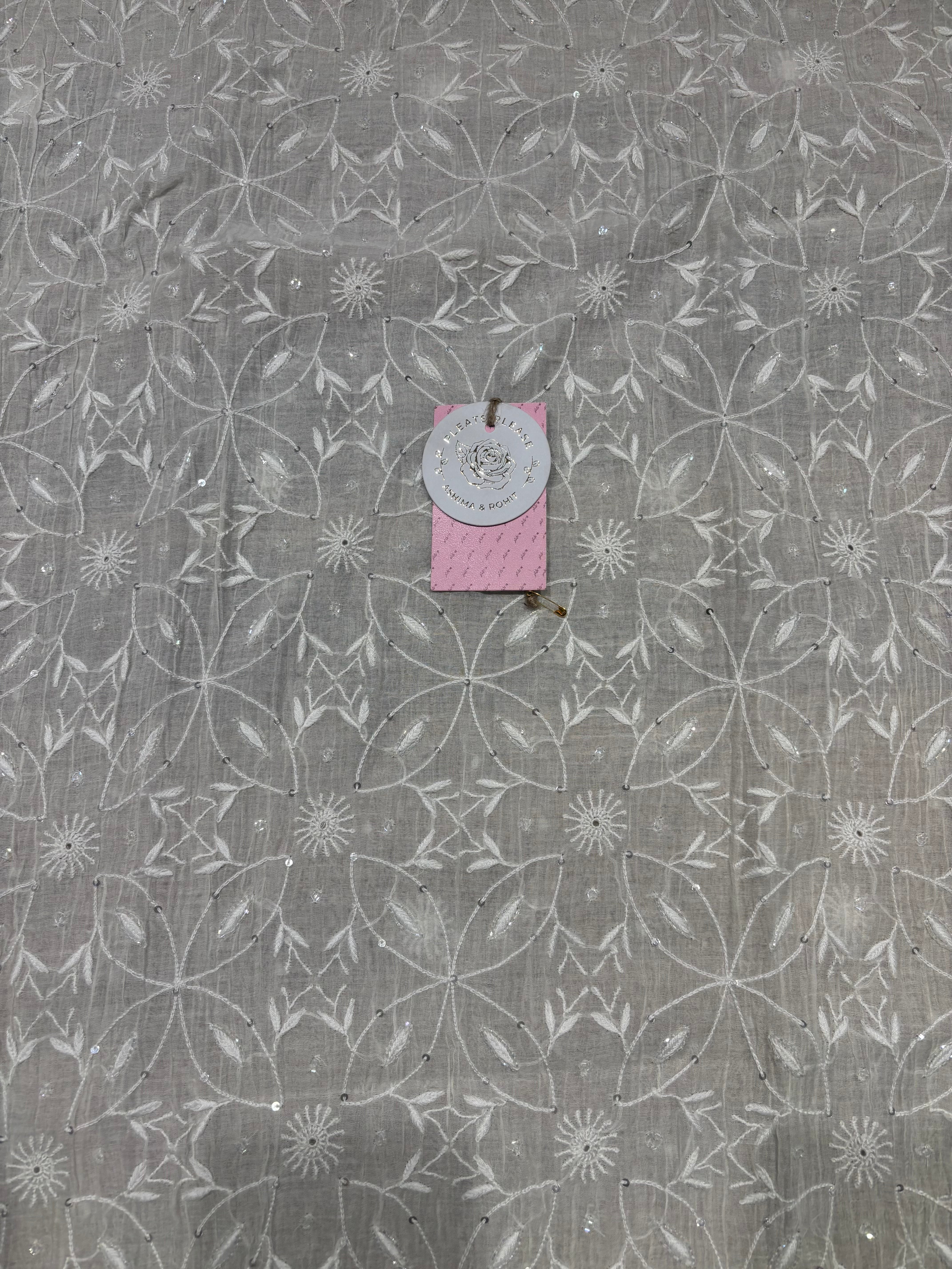 Dyeable Chanderi Mul Chikankari Kurta & Dupatta Set