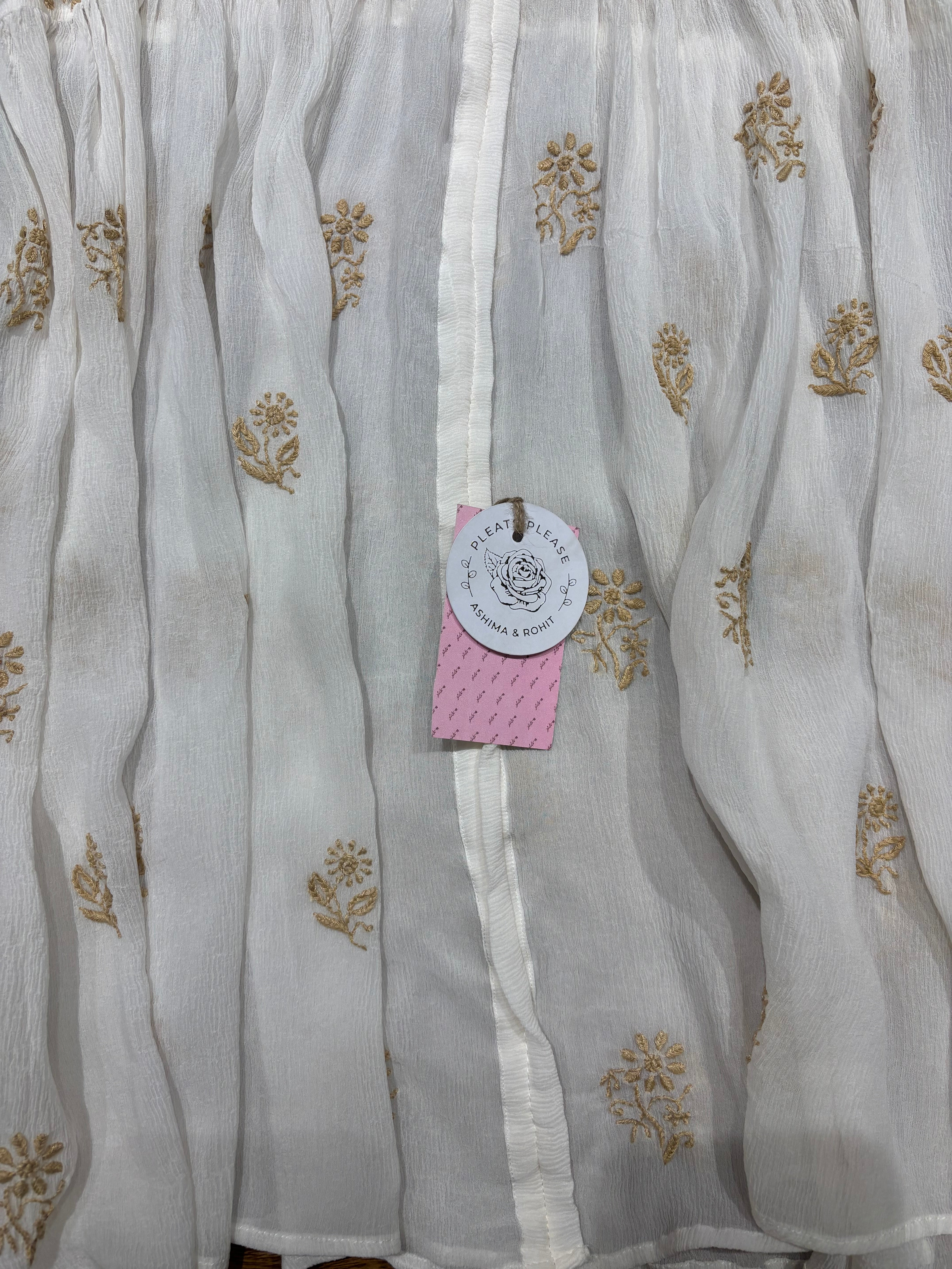 Dyeable Pure and Premium Chiffon Chikankari Top