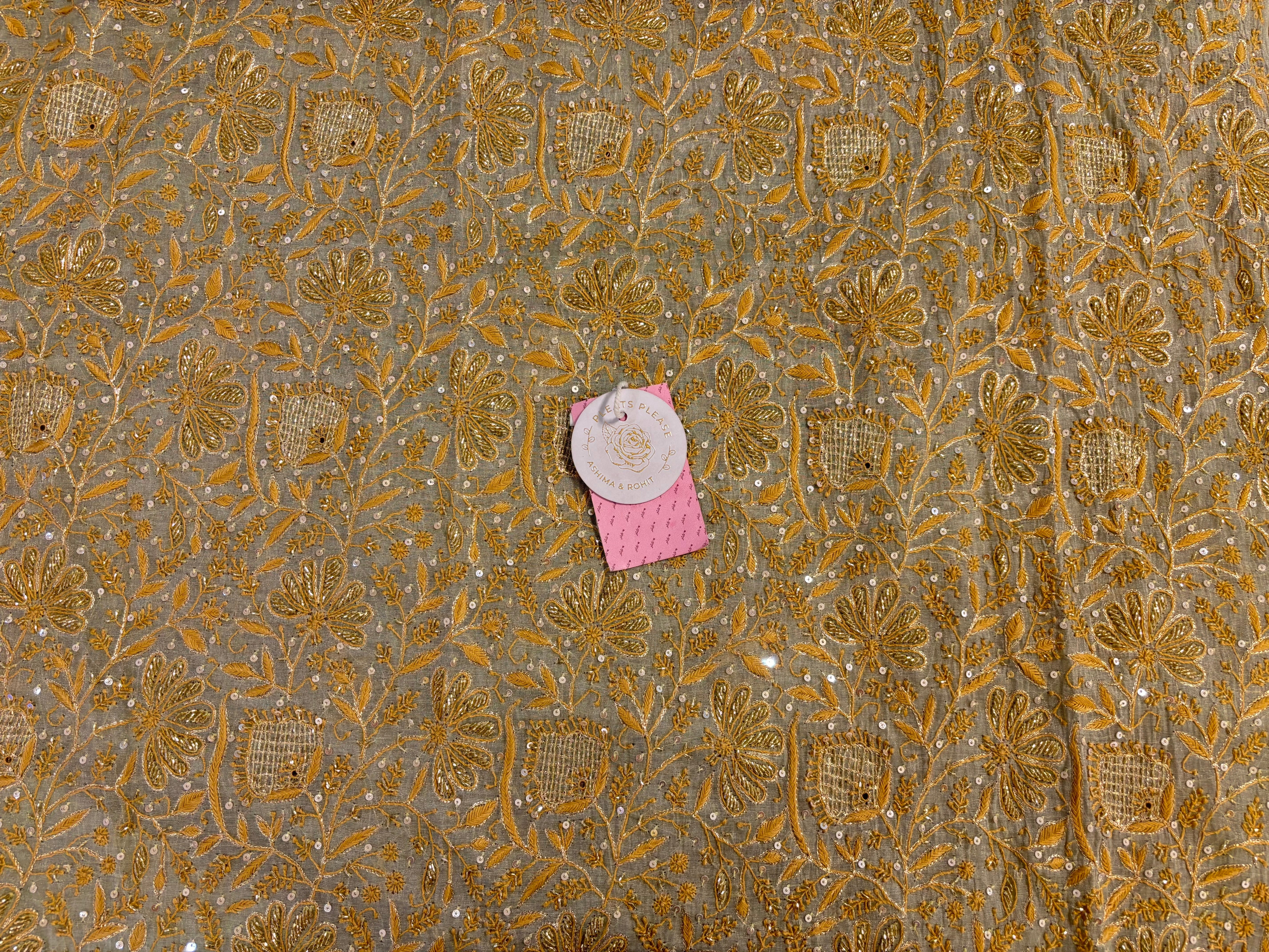 Pistachio Green Pure Tissue Chikankari Kurta & Dupatta - Pleats PleaseChikankari