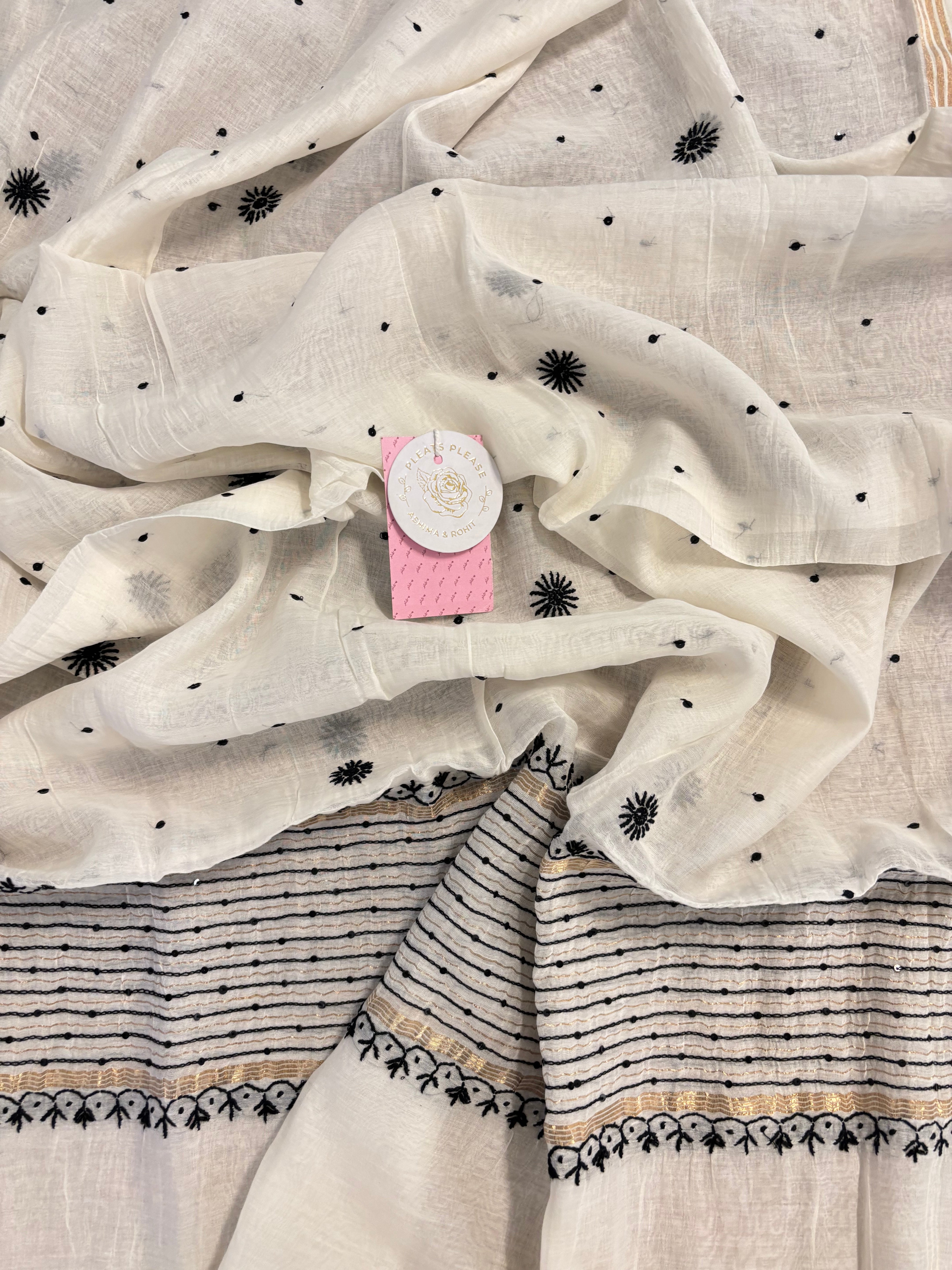 Dyeable Chanderi Mul Chikankari Kurta & Dupatta