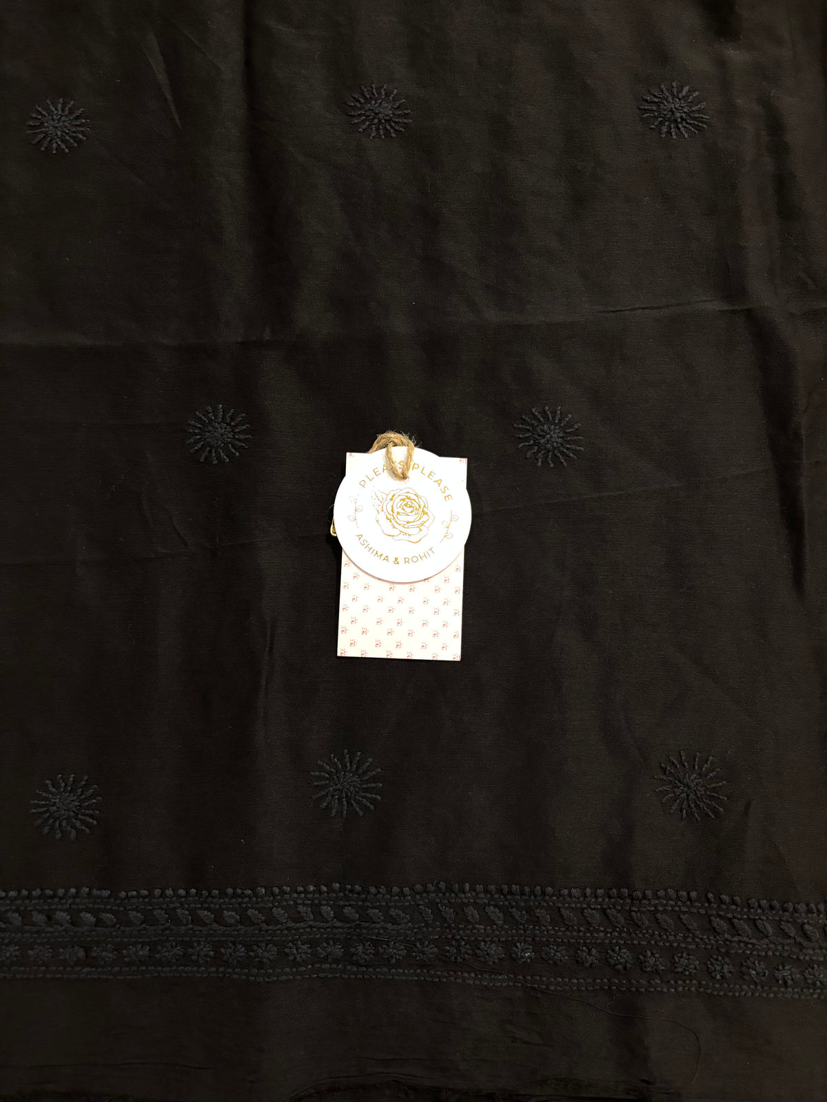 Black Chanderi Men’s Chikankari Kurta