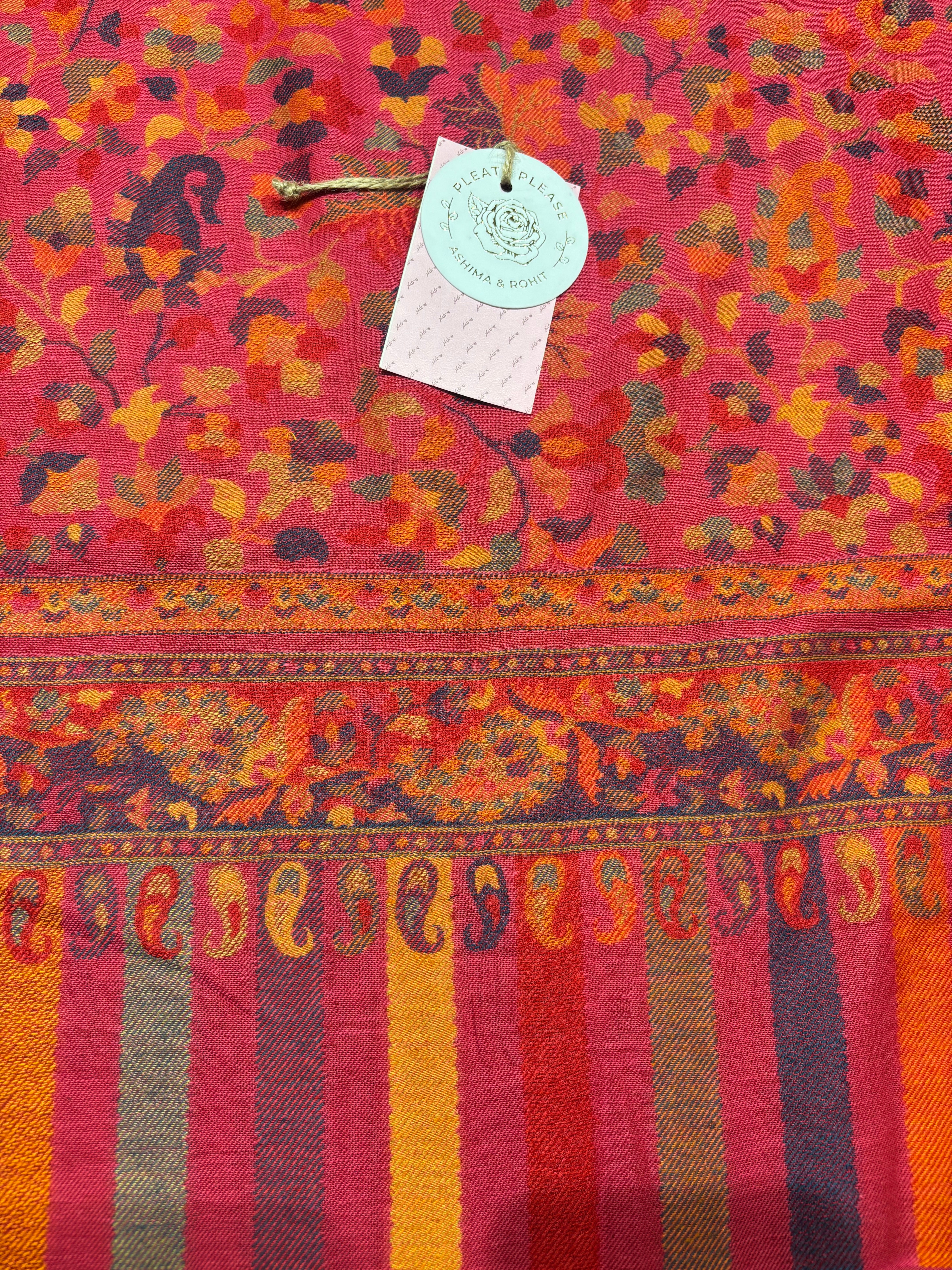 Crimson Red Cashmere Woolen Shawl