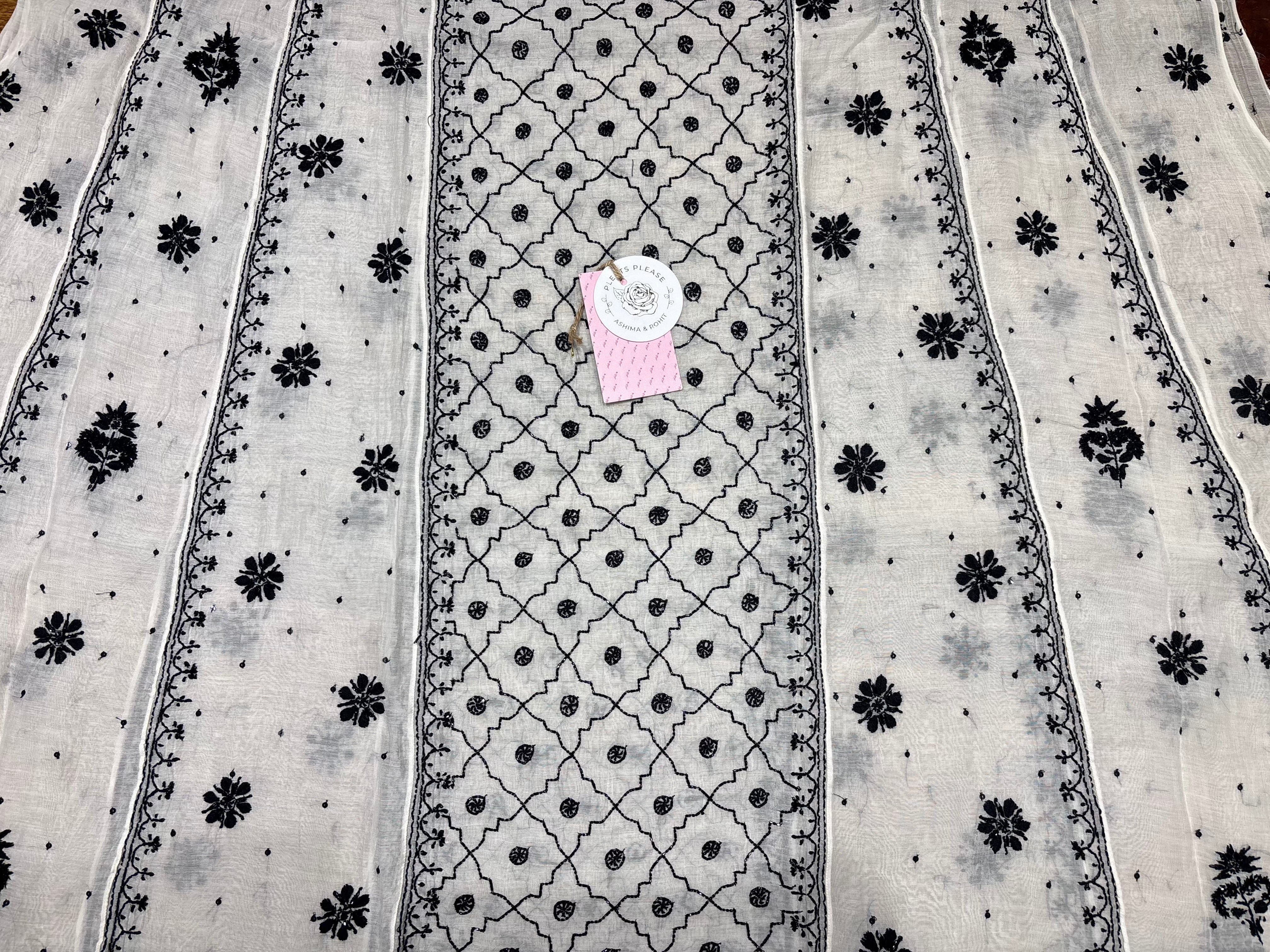 Dyeable Chanderi Mul Chikankari Anarkali & Dupatta Set
