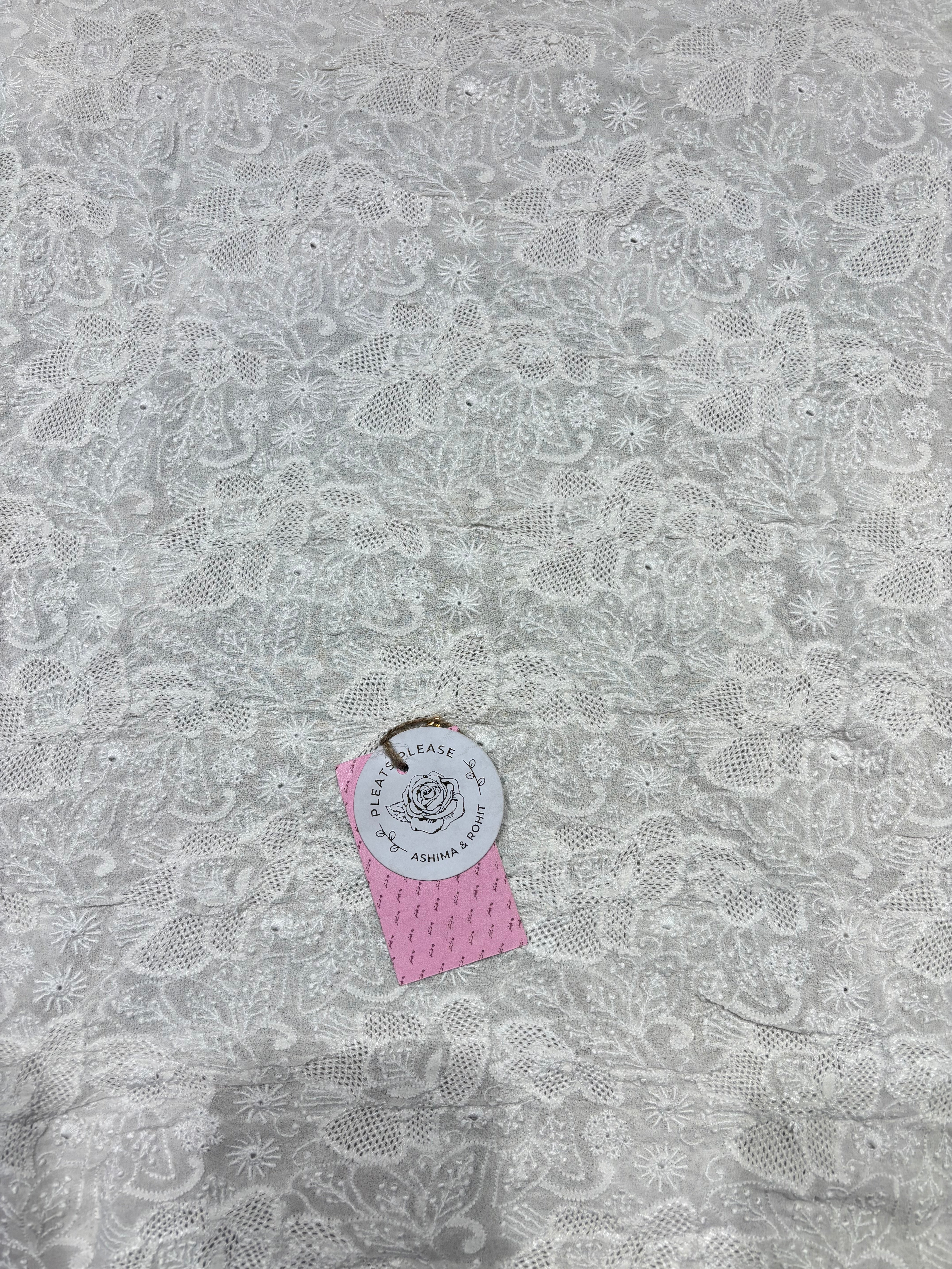 Dyeable Pure & Premium Georgette Chikankari Kurta & Dupatta Fabric