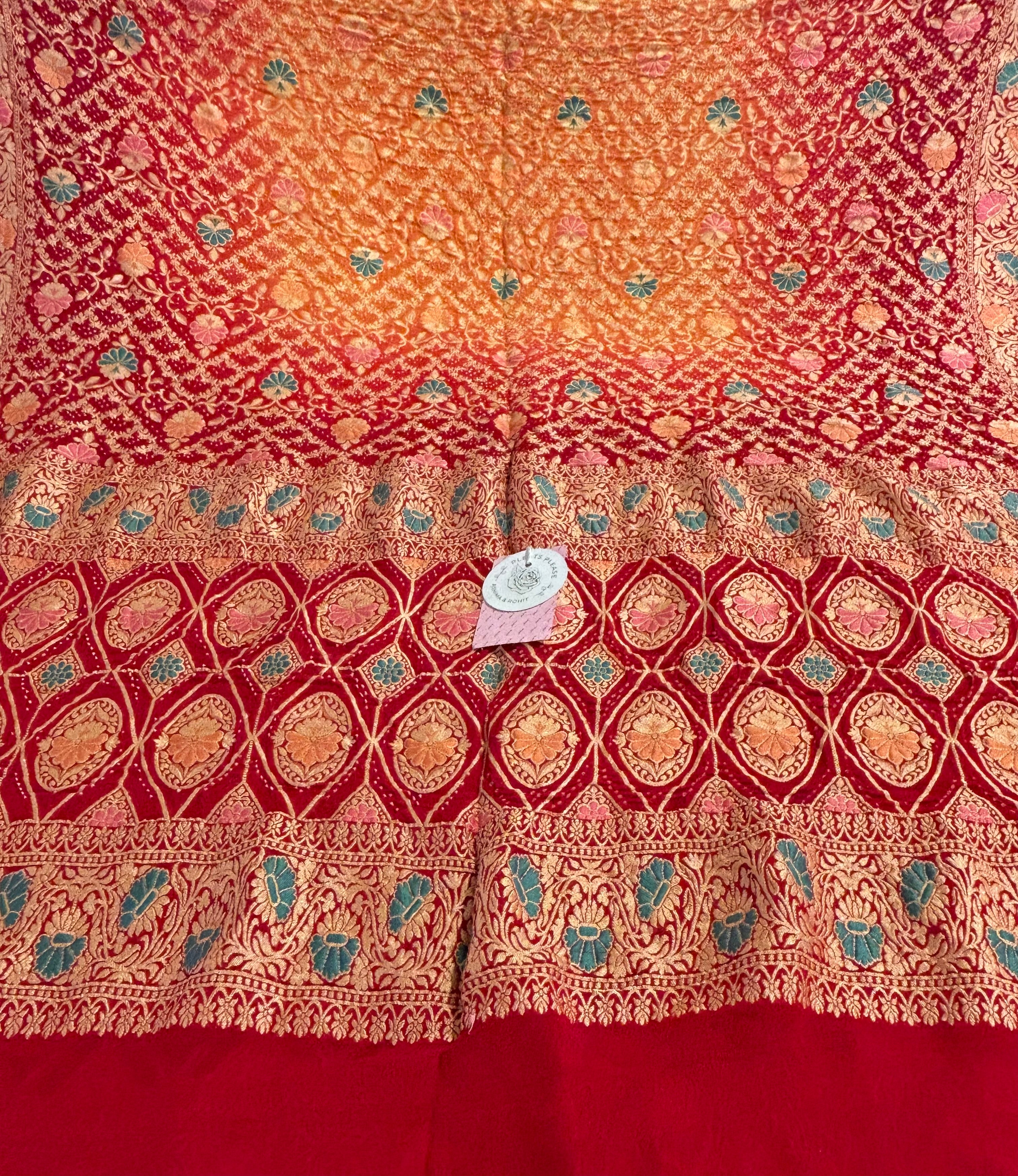 Pure Khaddi Georgette Ombre Neemzari Dupatta