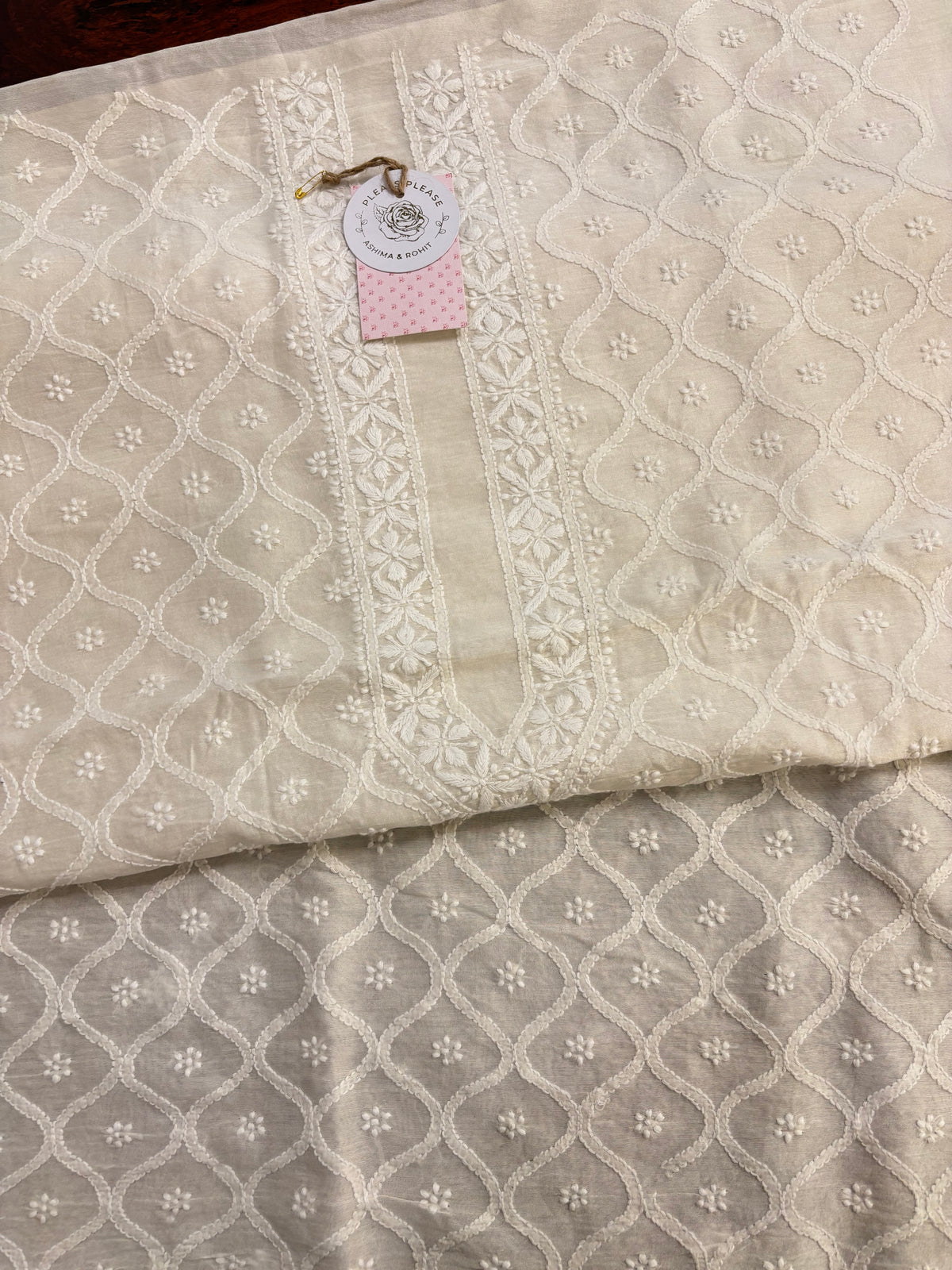 Dyeable Chanderi Men’s Chikankari Kurta