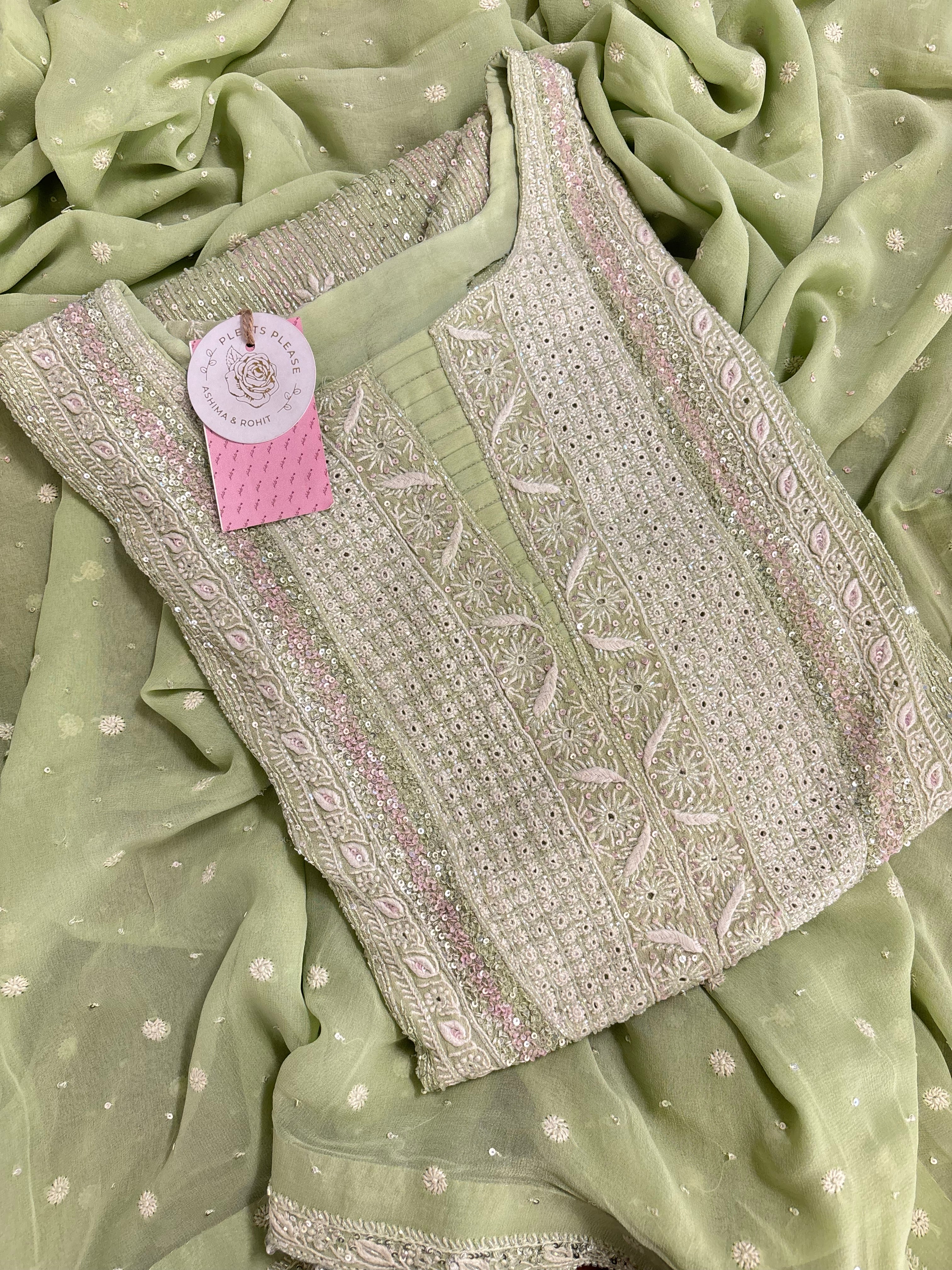Pistachio Green Pure & Premium Chikankari Kurta & Dupatta