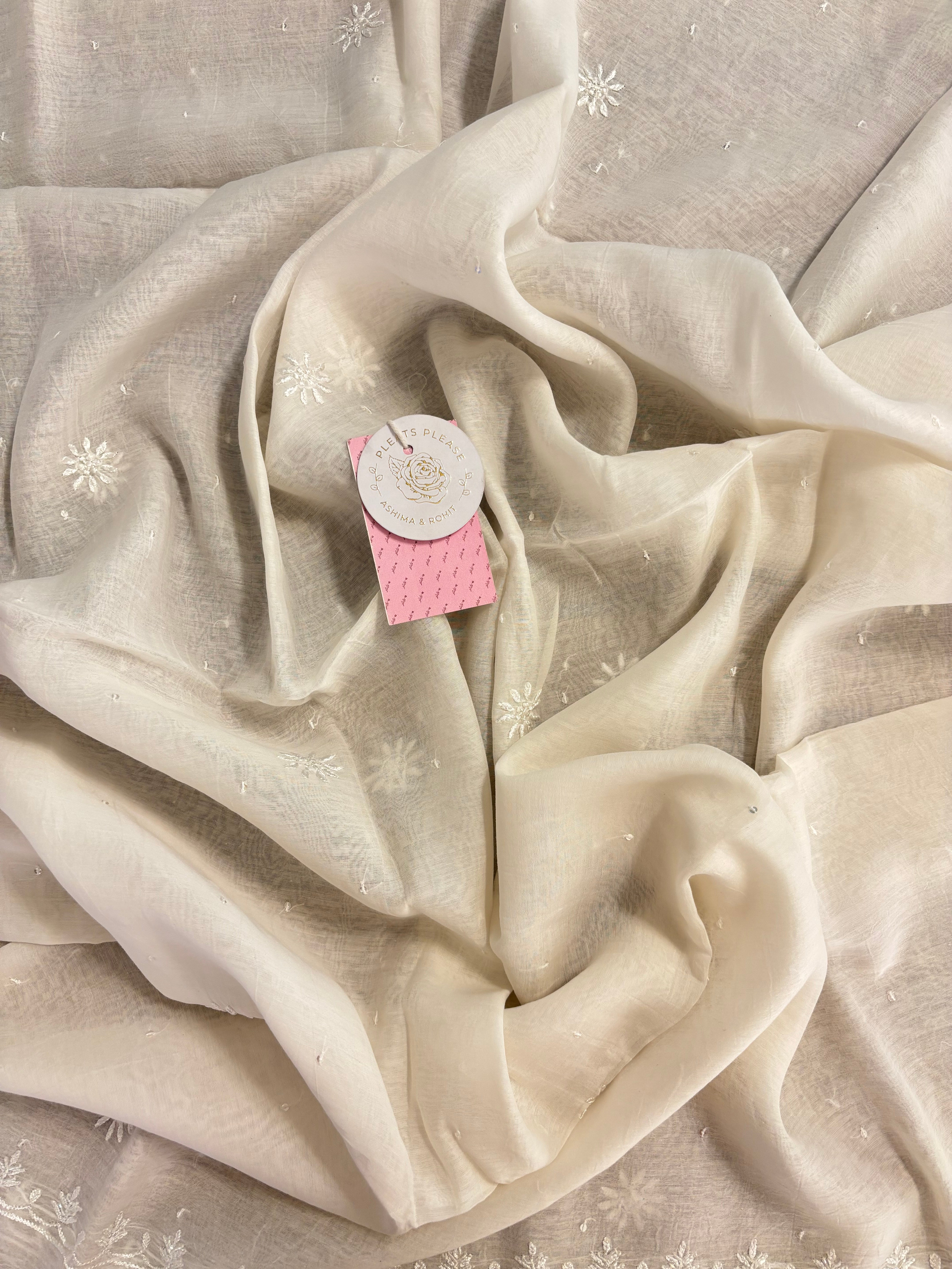 Dyeable Chanderi Daraz Chikankari Kurta & Dupatta