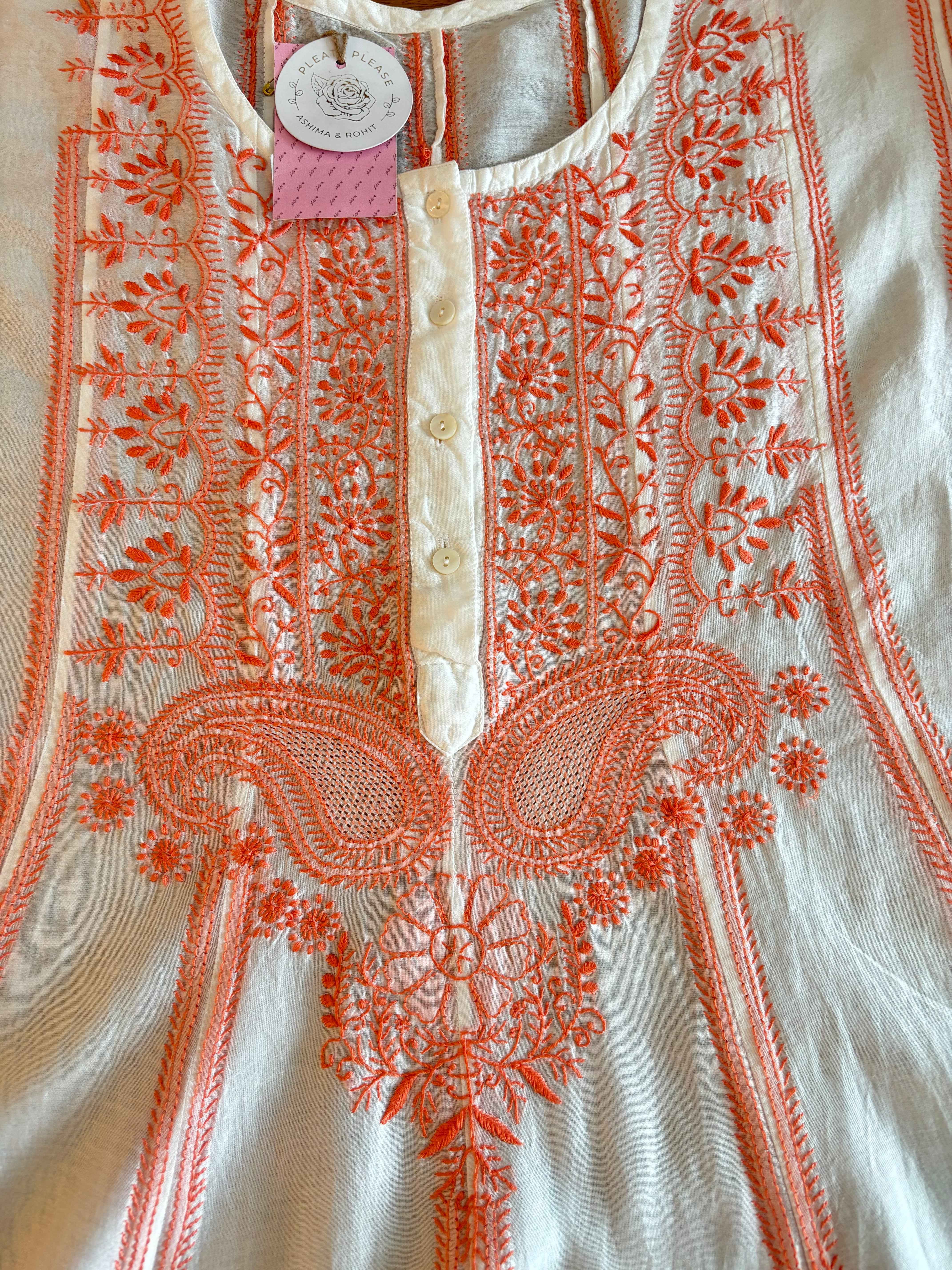 Dyeable Chanderi Chikankari Anarkali & Dupatta