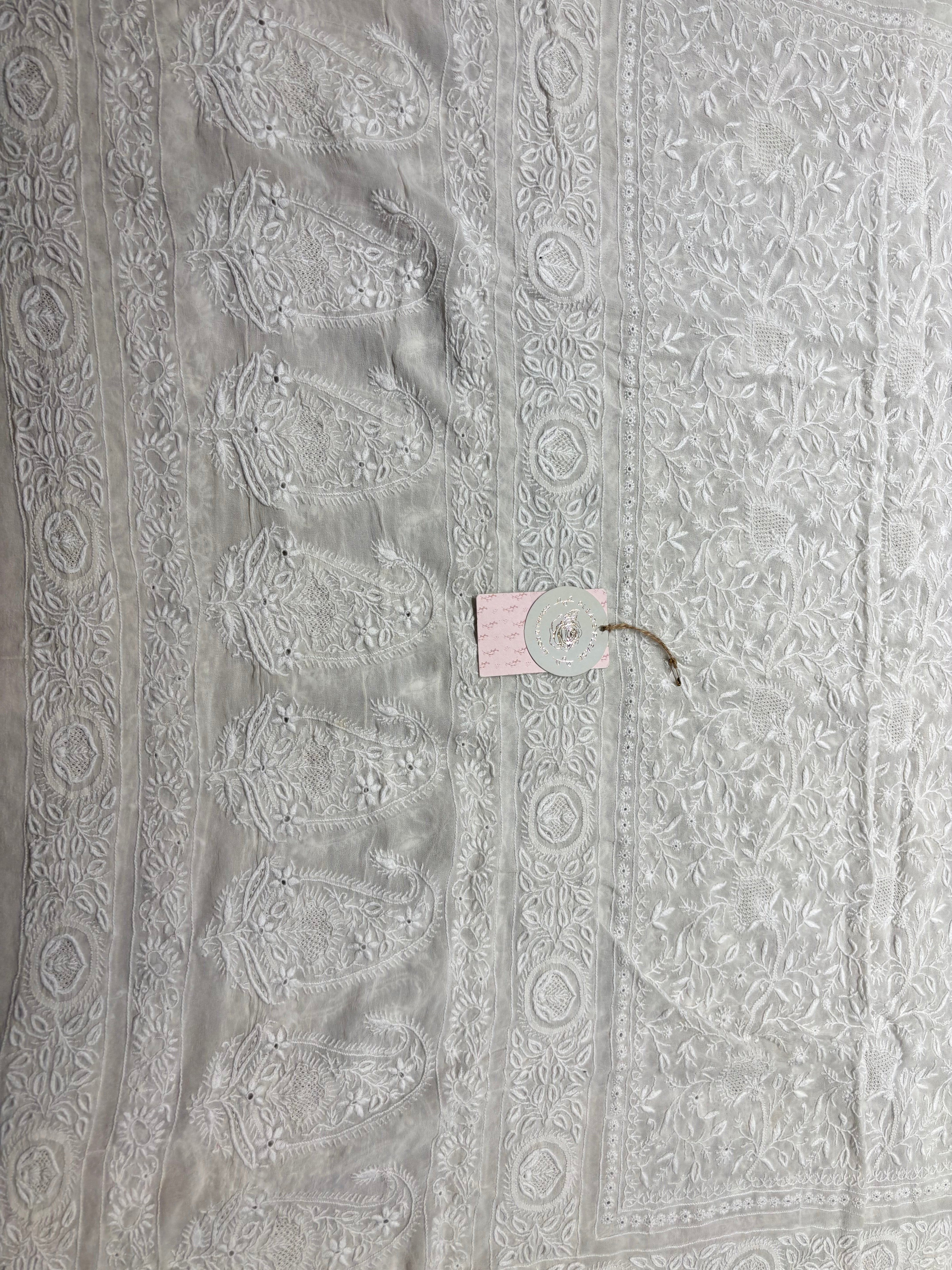Dyeable Pure & Premium Georgette Chikankari Dupatta