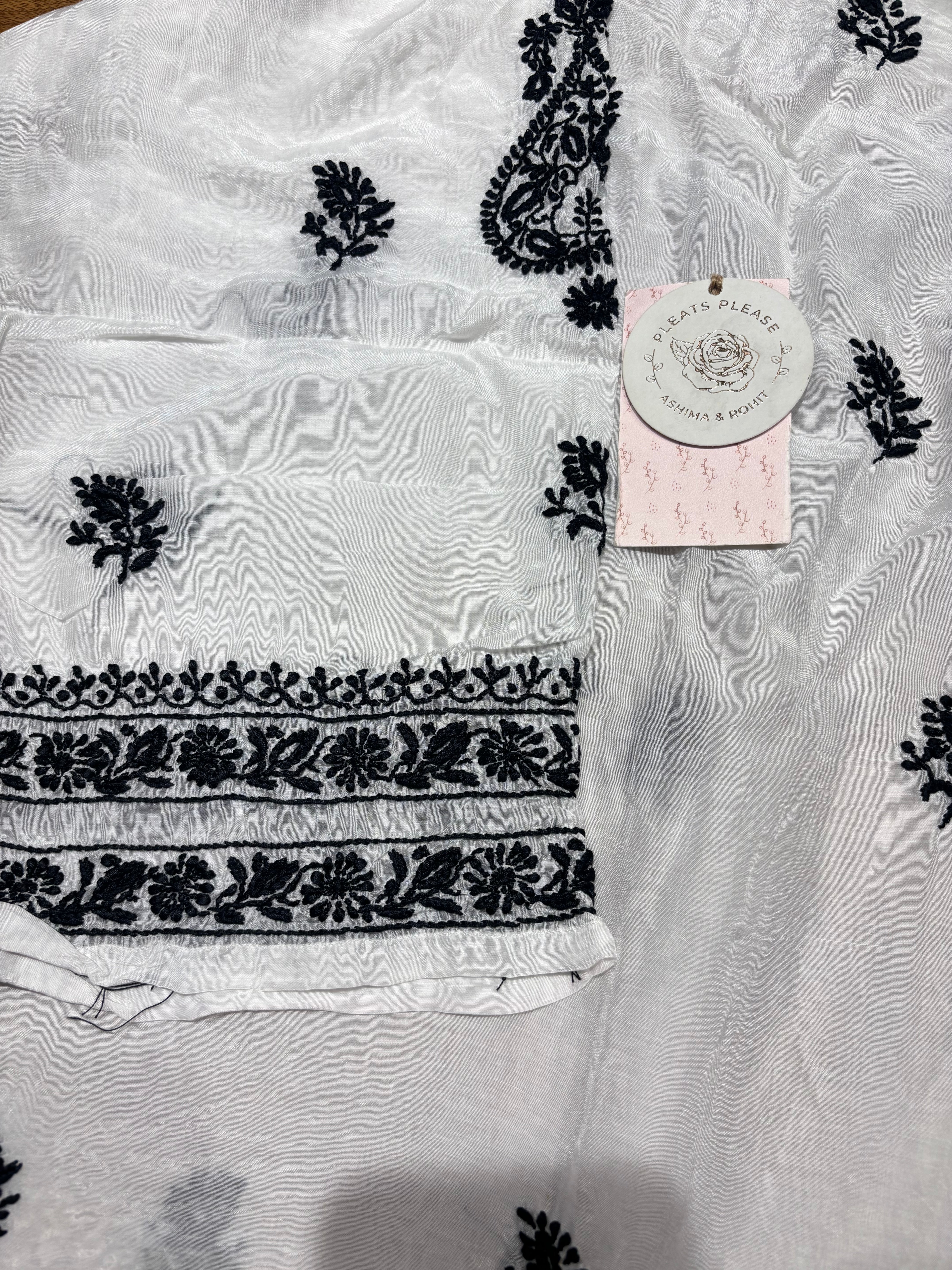 Dyeable Muslin Silk Chikankari Co-ord Set - Pleats PleaseChikankari