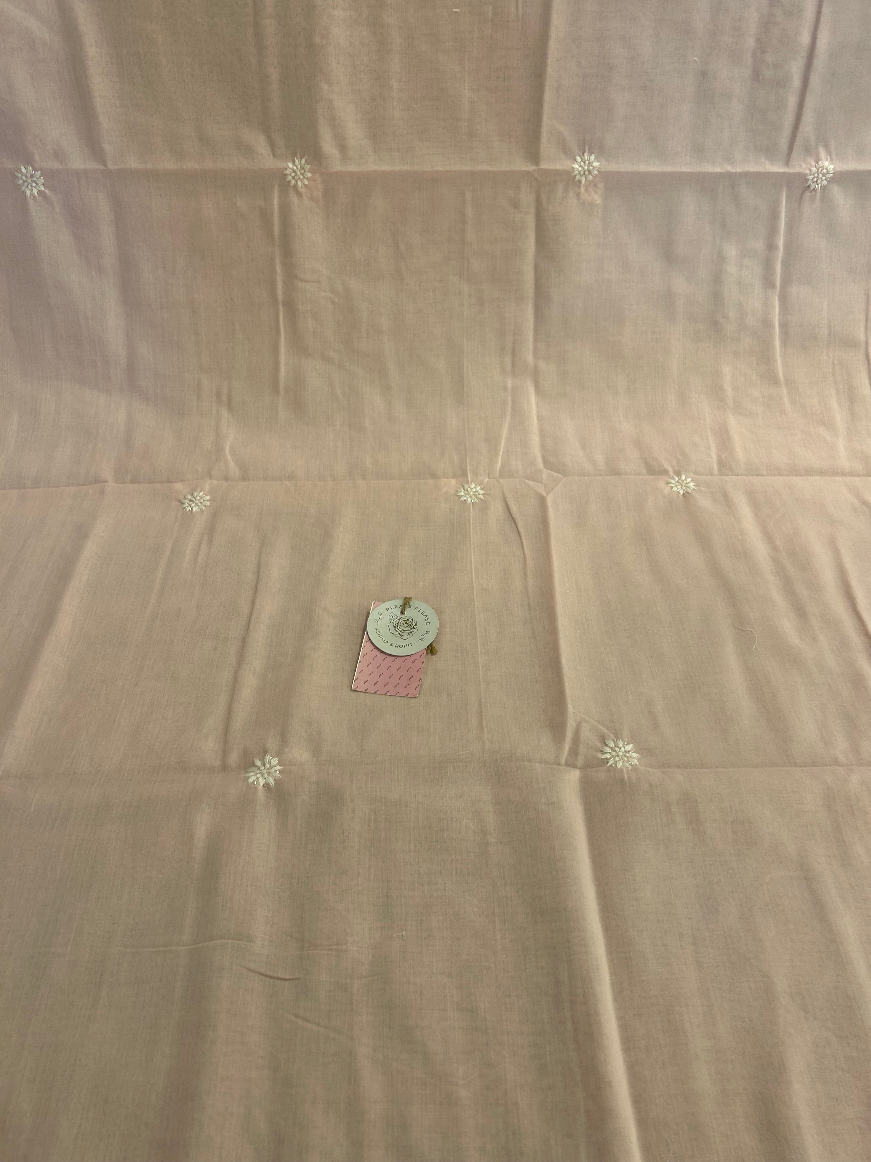 Baby Pink Mulmul Chikankari Kurta & Dupatta