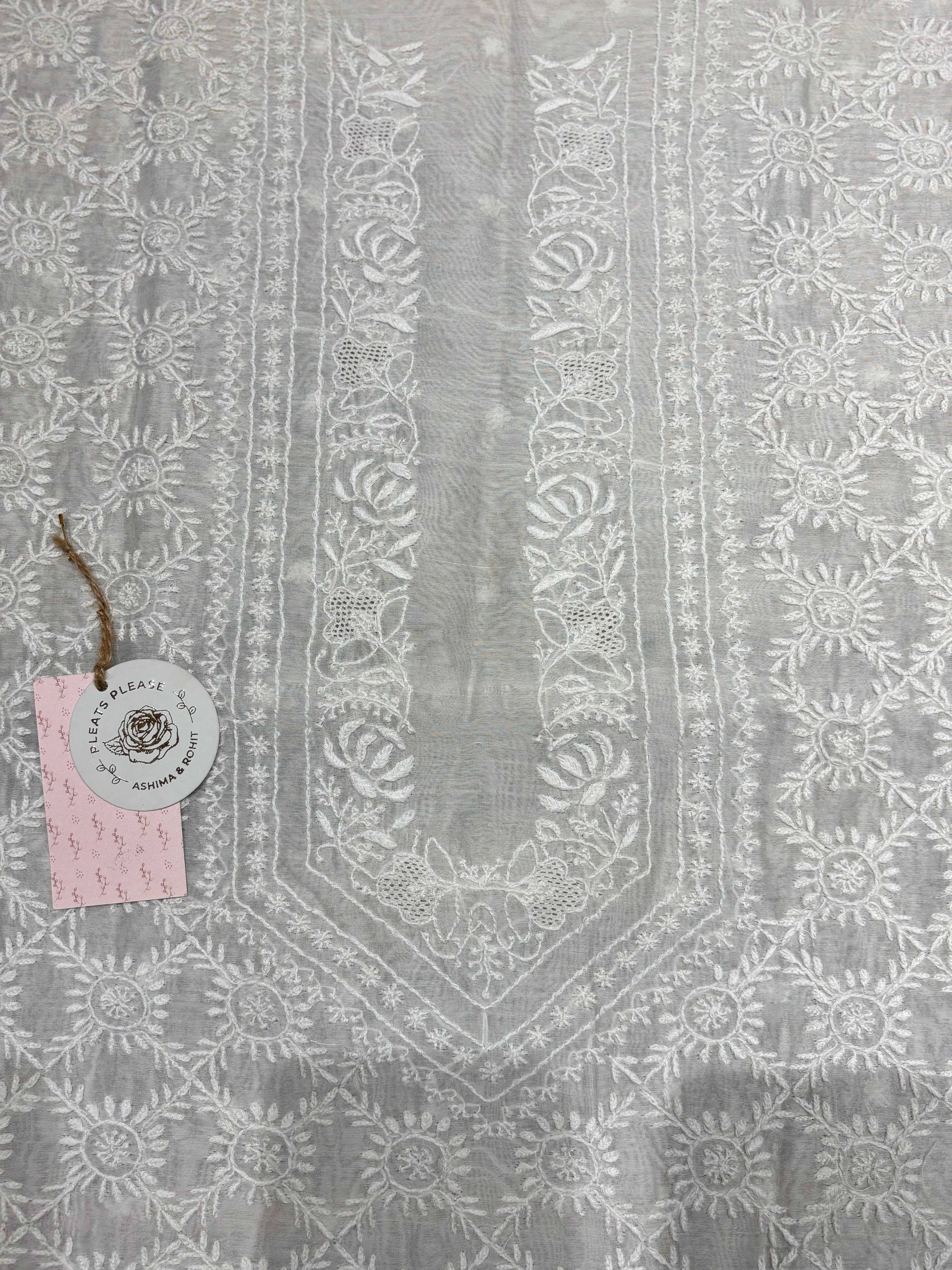 Dyeable Chanderi Silk Chikankari Men’s kurta