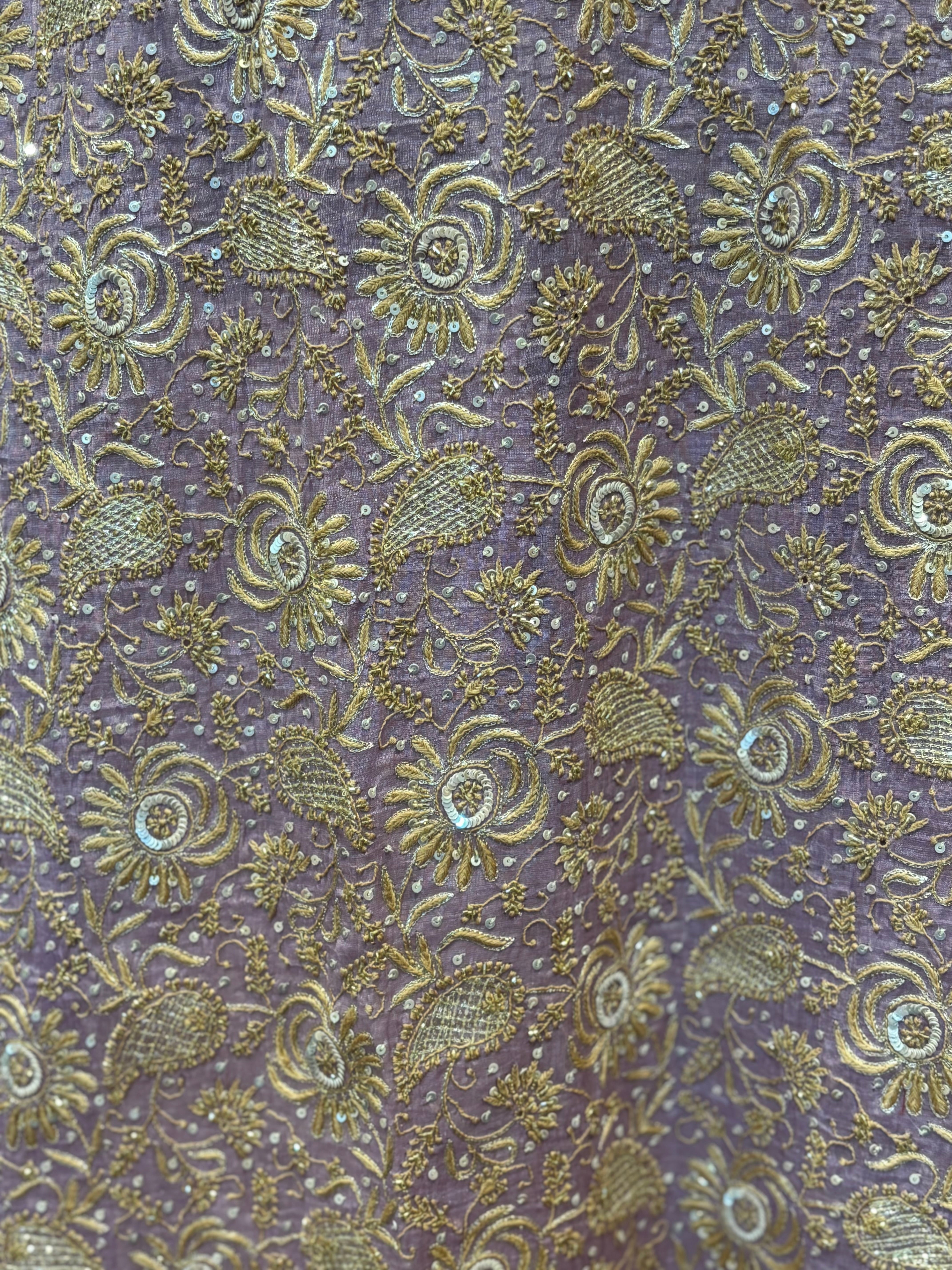 Lavender Pure & Premium Tissue Chikankari Kurta & Dupatta Set