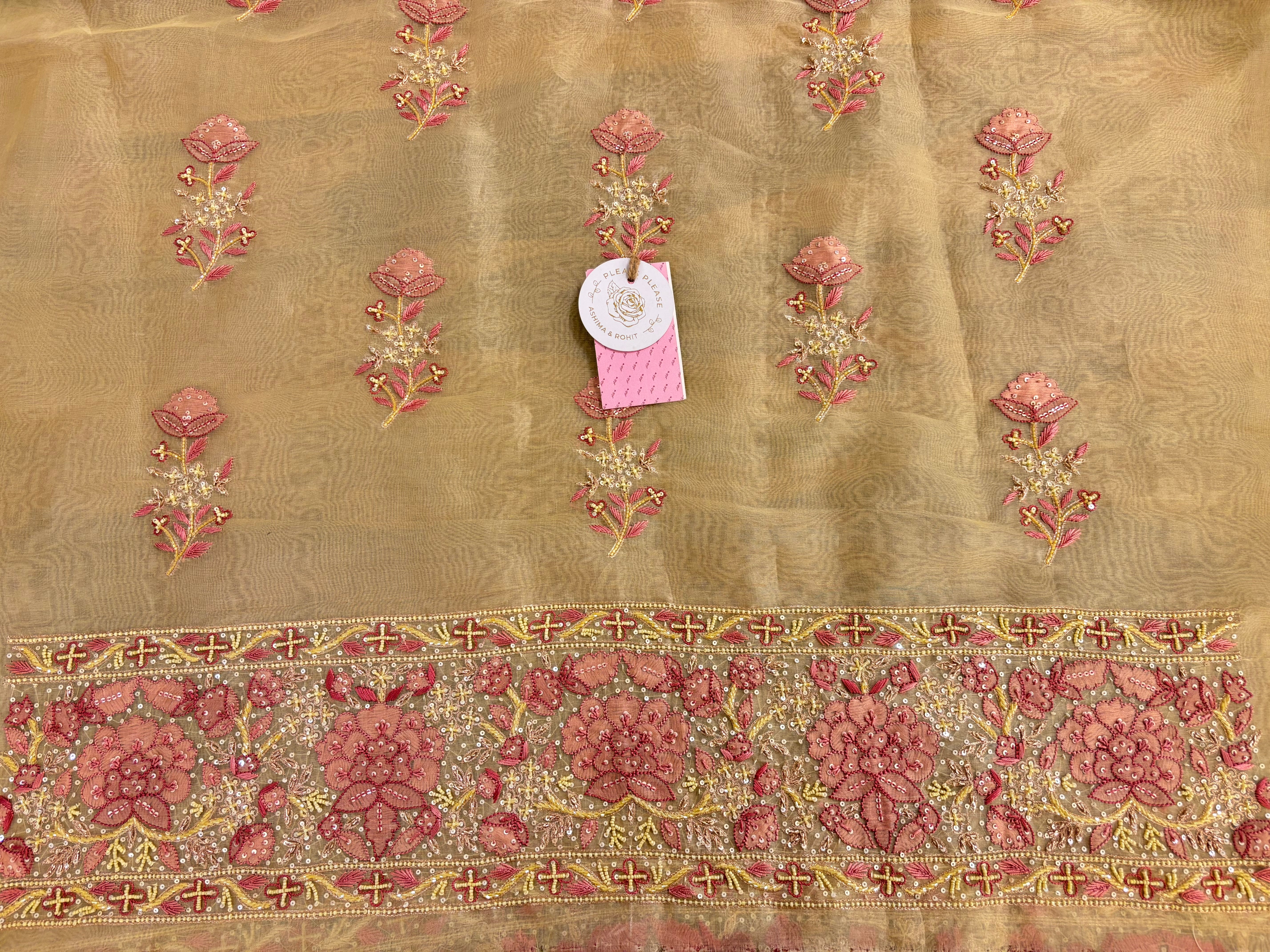 Butter Yellow Pure Organza Chikankari Kurta & Dupatta - Pleats PleaseChikankari