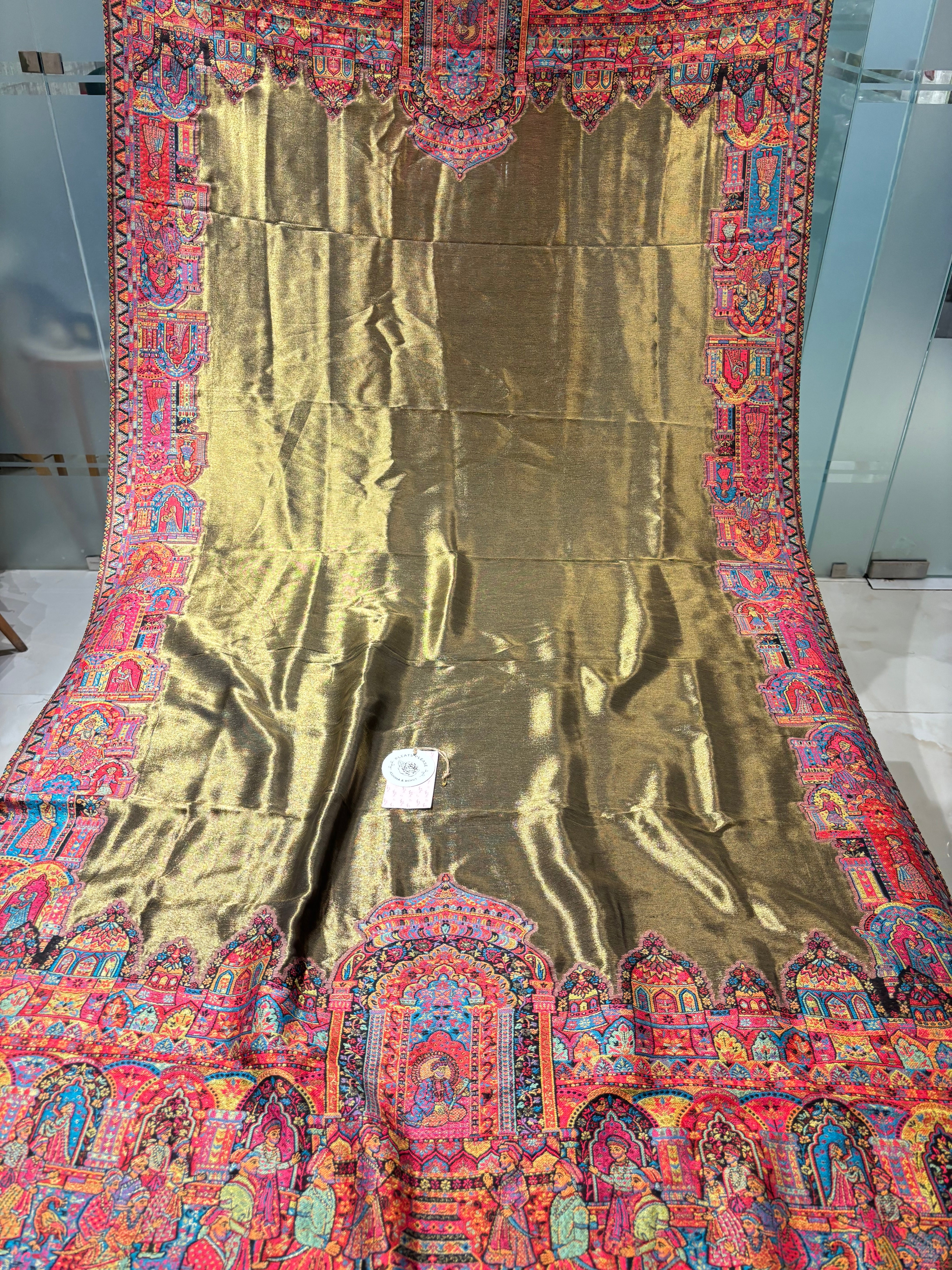 Pure and premium ZariTissue Woolen Cashmere Shawl