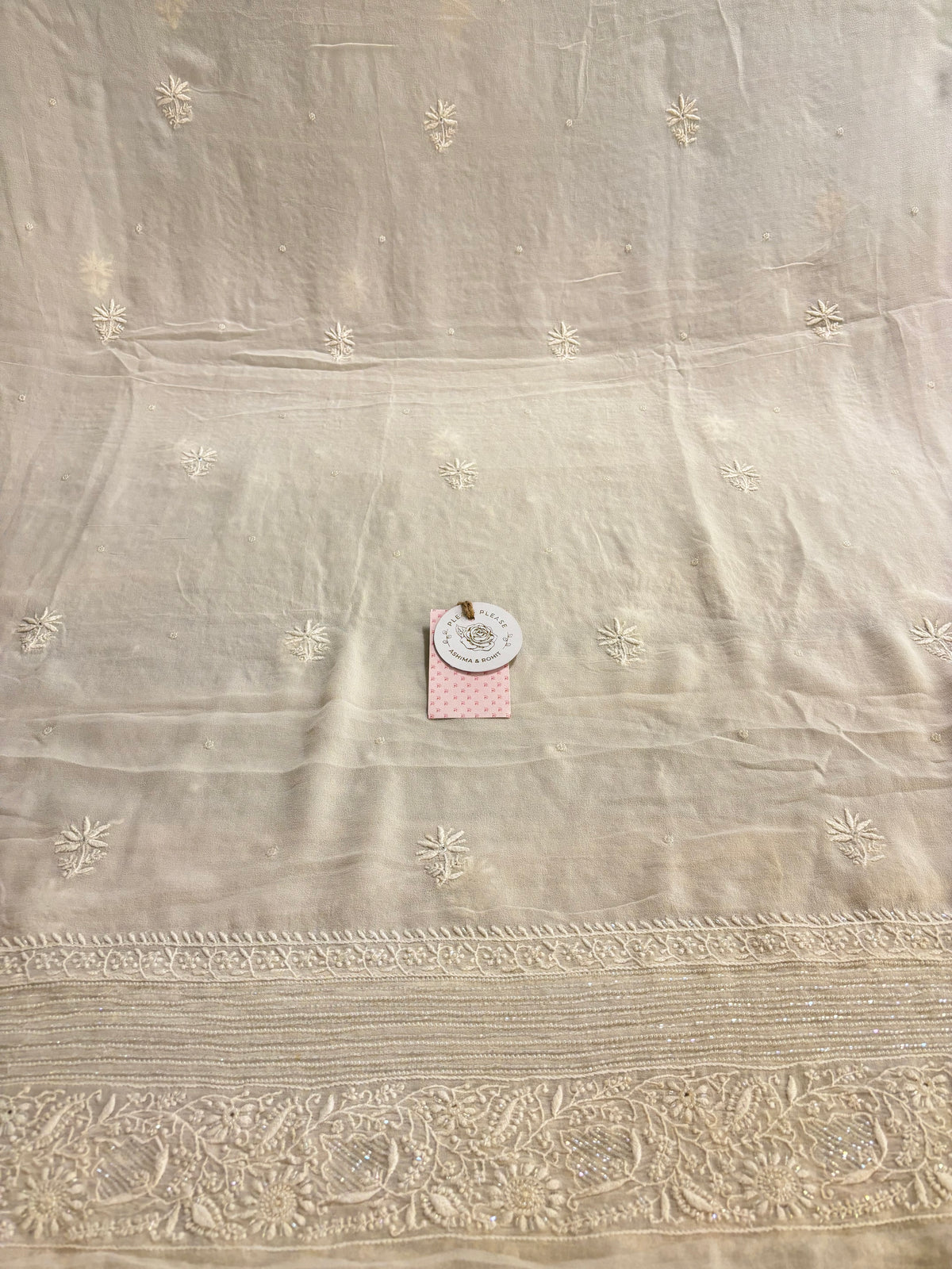 Dyeable Pure Georgette Chikankari Kurta & Dupatta