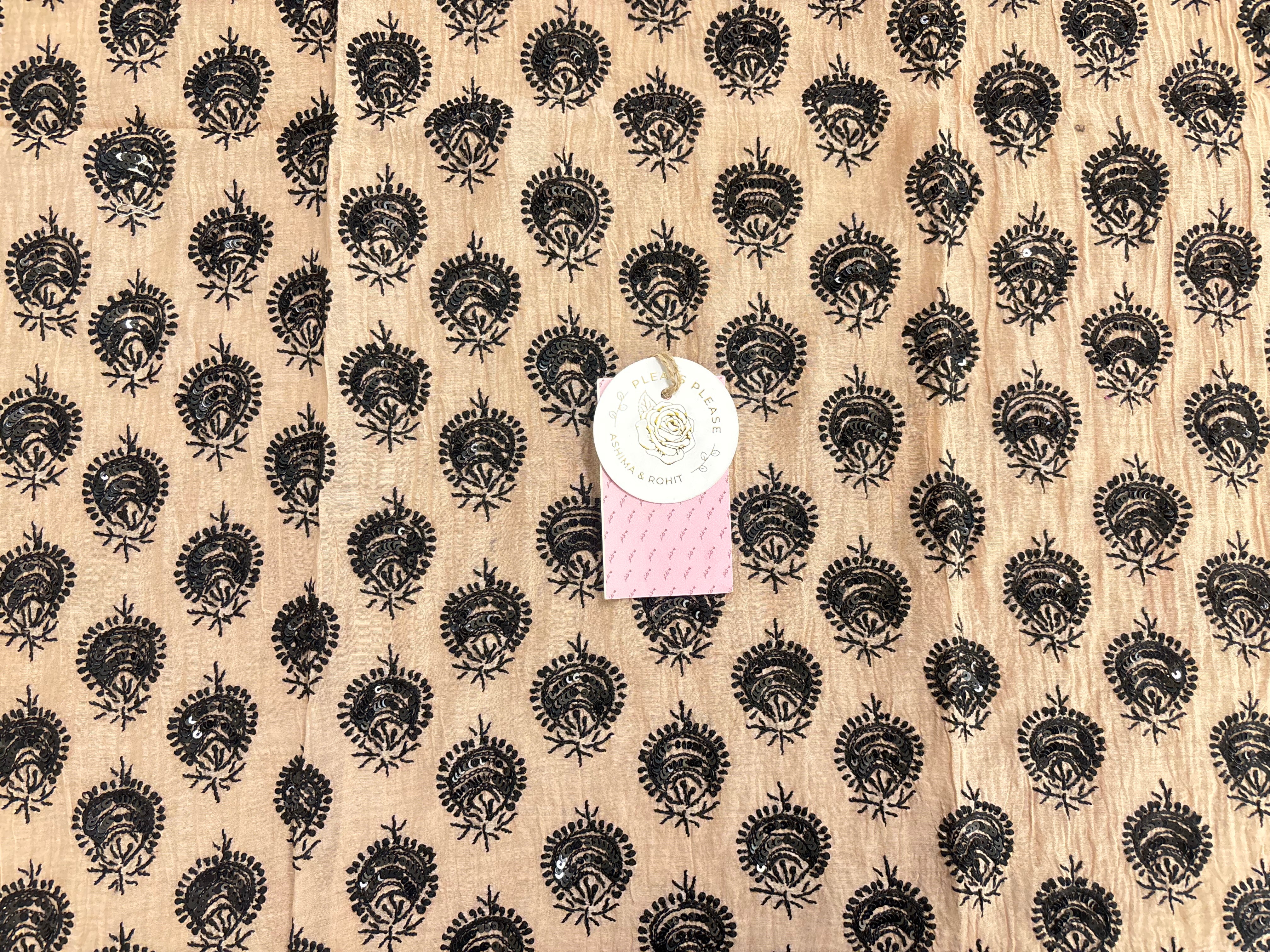Beige Chanderi Chikankari Kurta & Dupatta