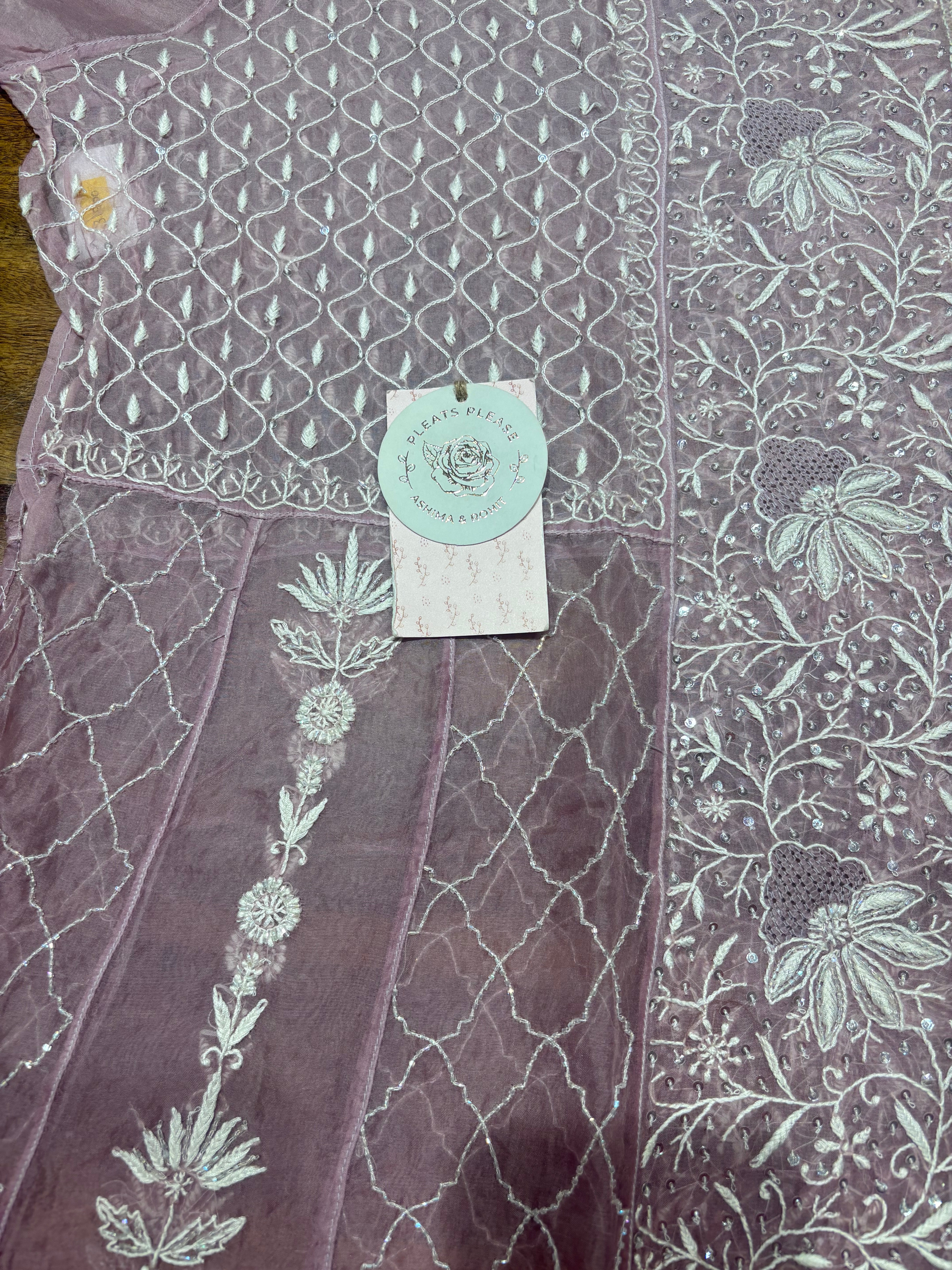 Garnet Ombre Pure & Premium Organza Anarkali & Dupatta Set