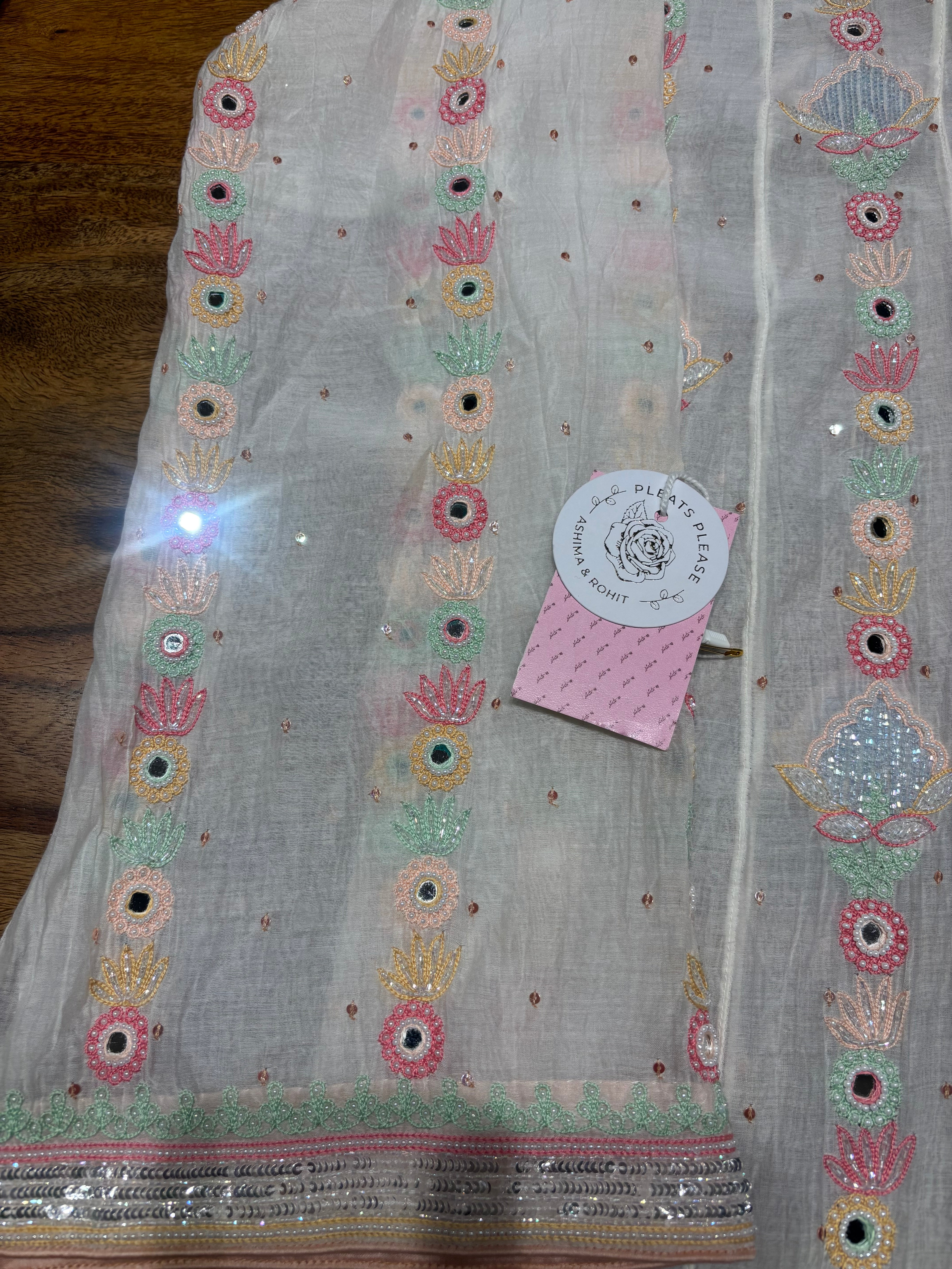 Dyeable Chanderi Mul Chikankari Kurta & Dupatta Set