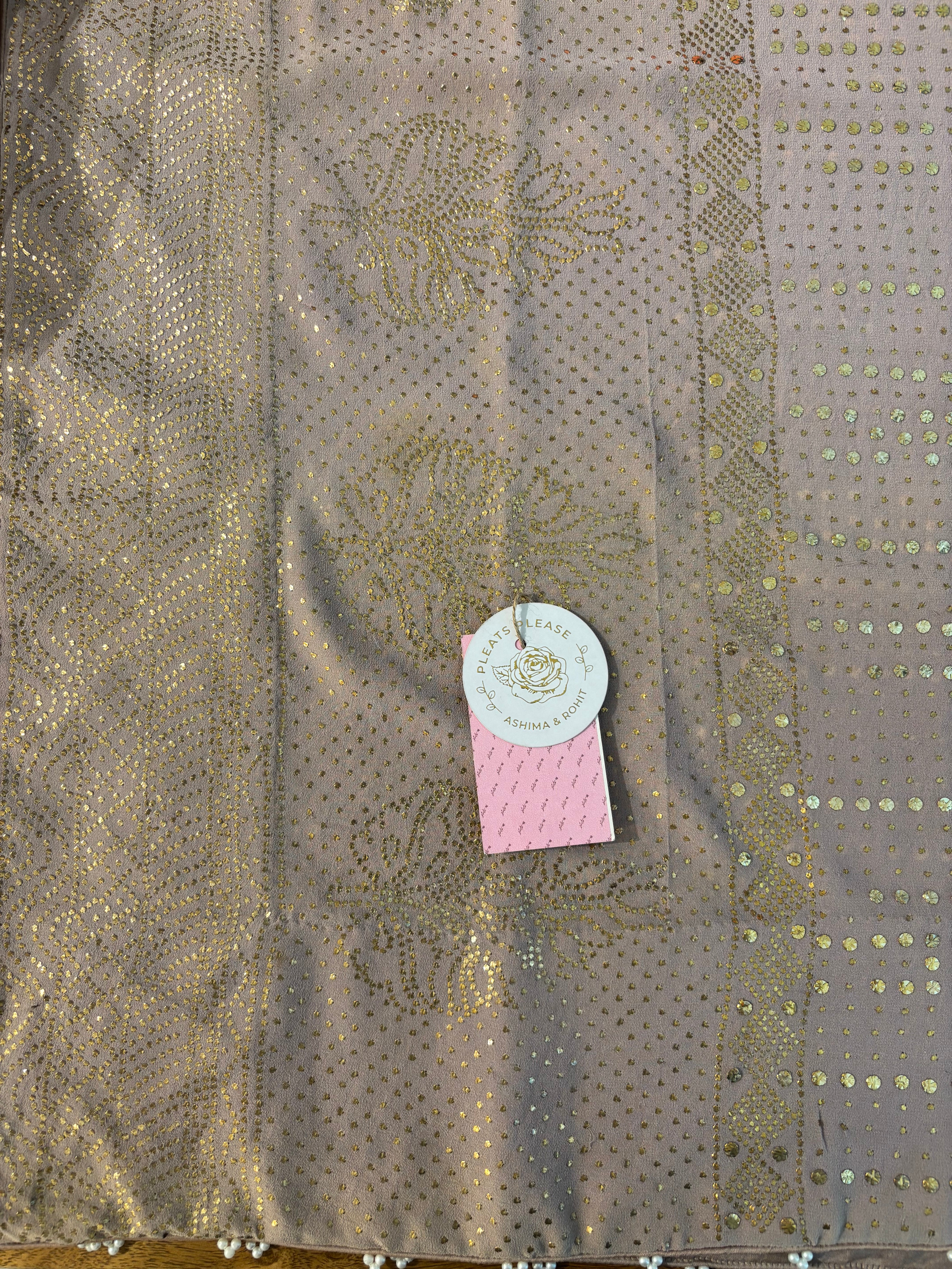 Ash Grey Pure Organza Mukaish Dupatta