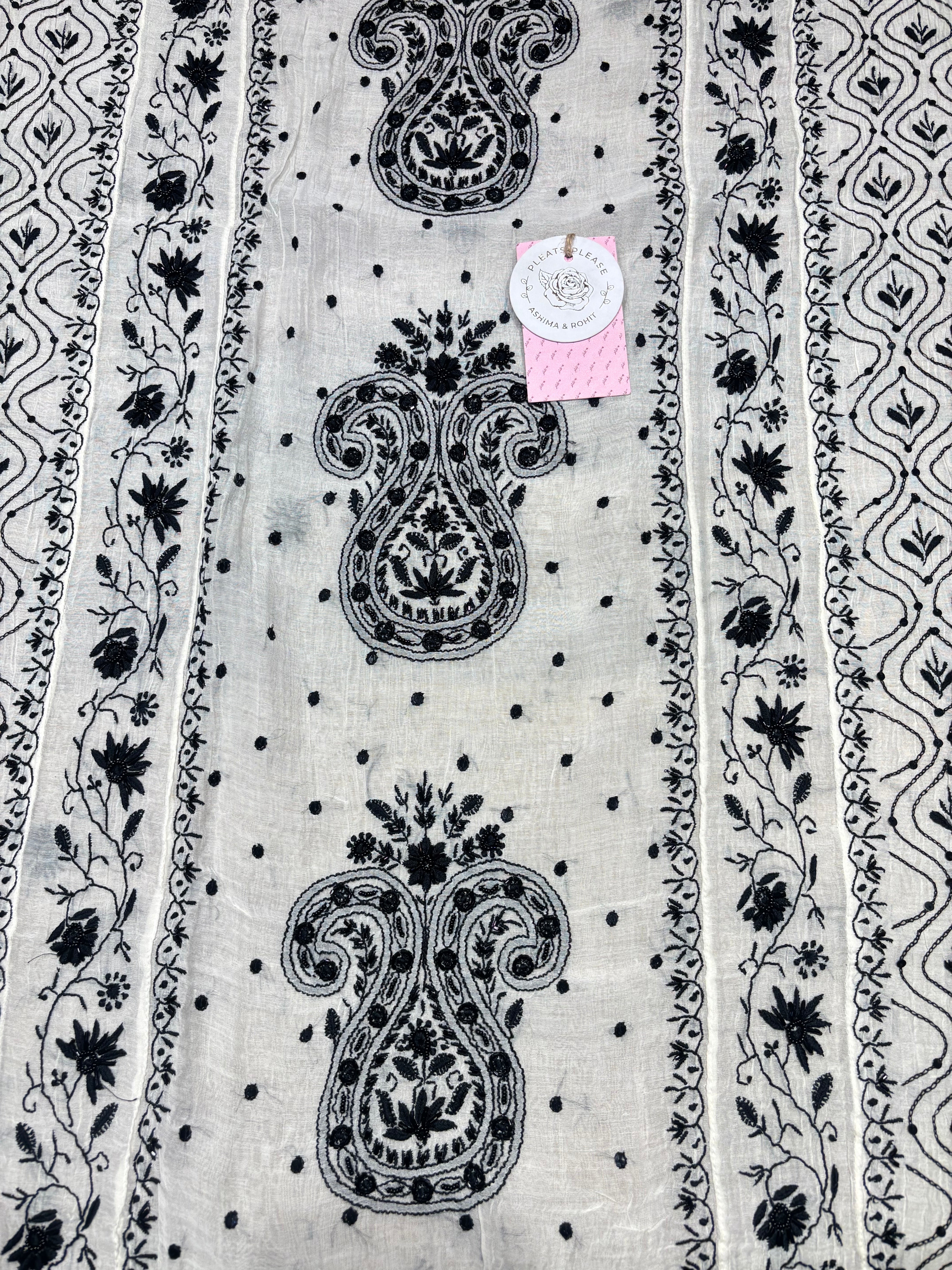 Dyeable Chanderi Mul Chikankari Kurta & Dupatta Set