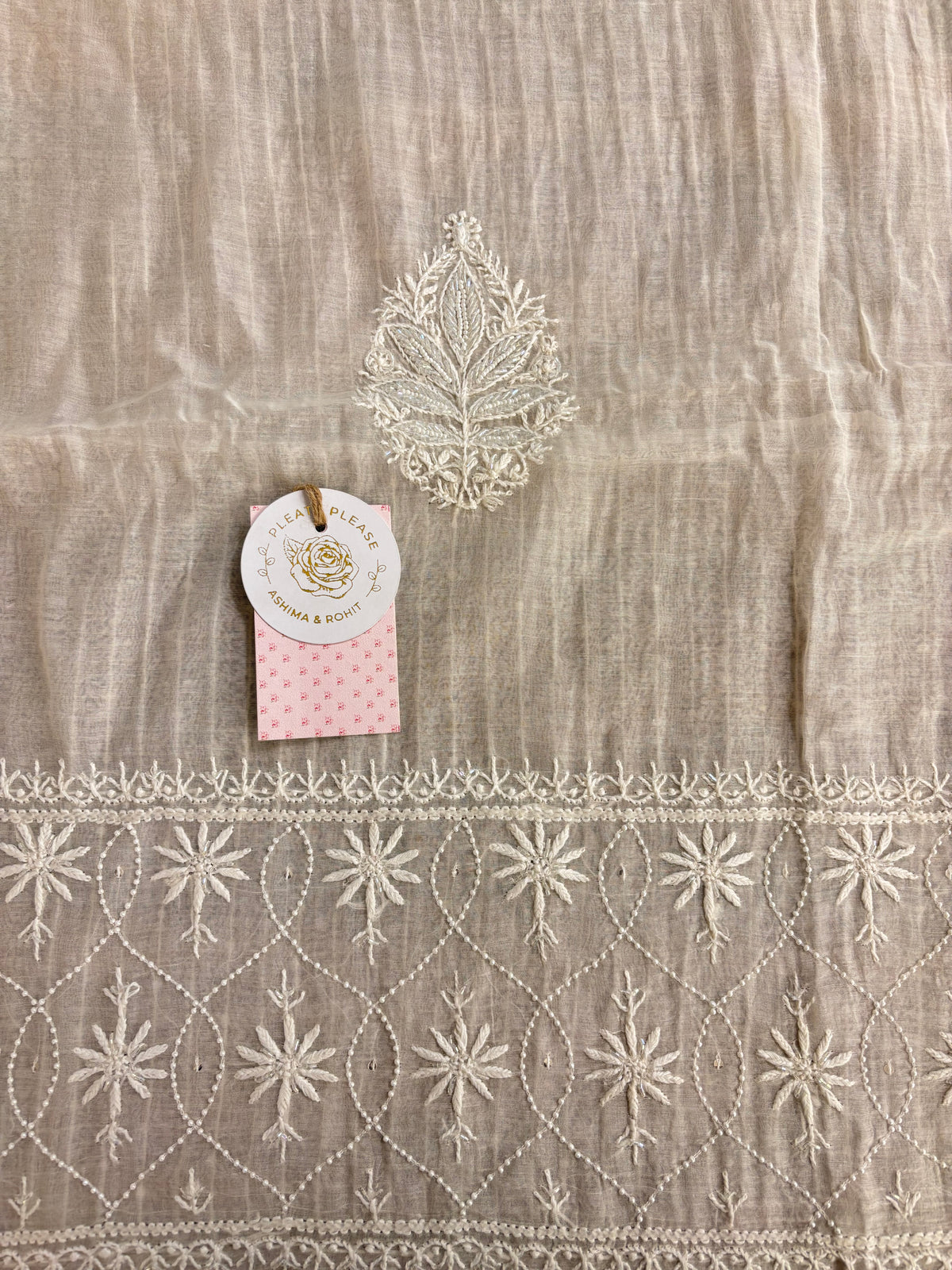 Dyeable Chanderi Mul Chikankari Kurta & Dupatta