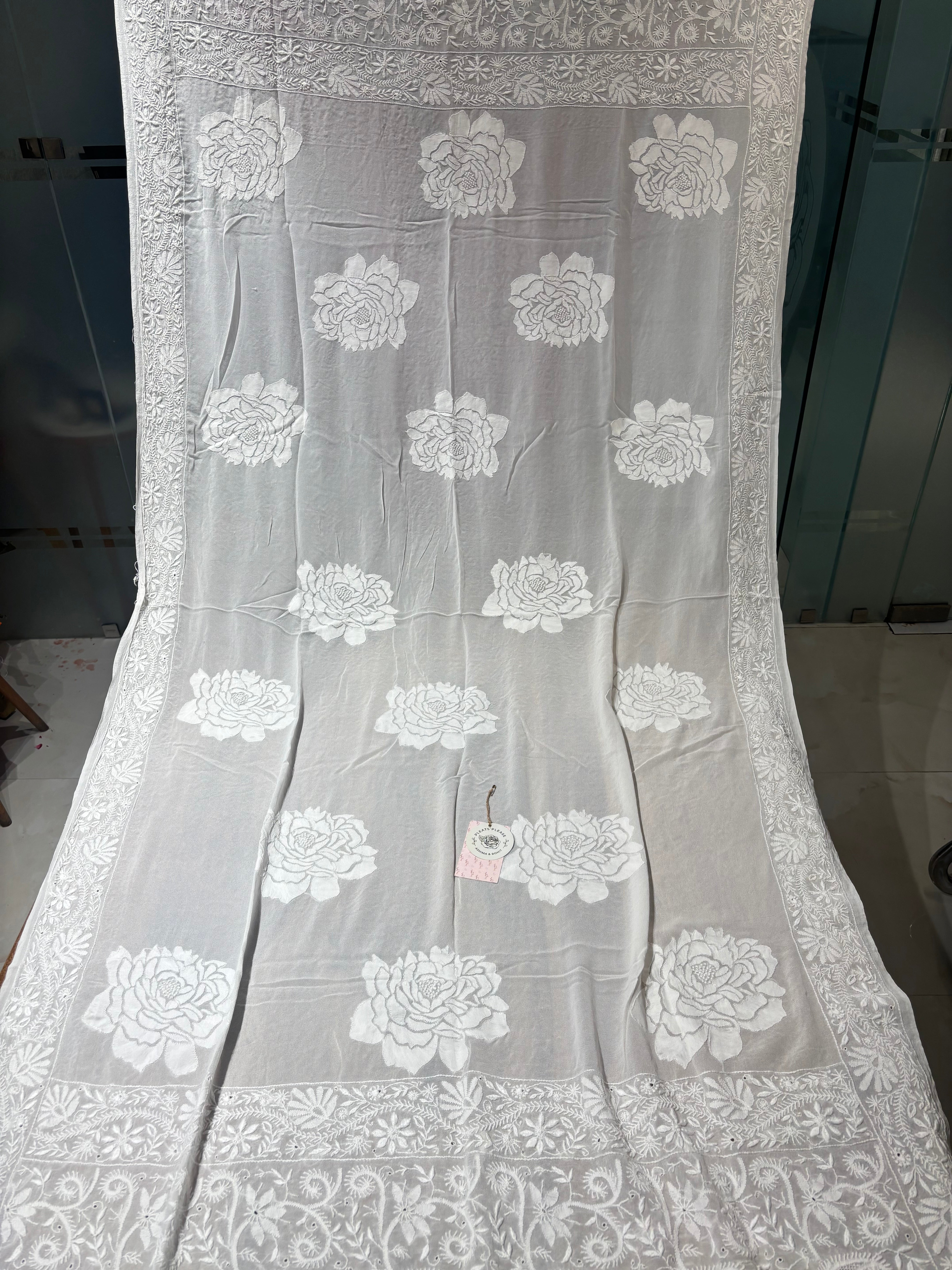 Dyeable Pure & Premium Georgette Chikankari Dupatta