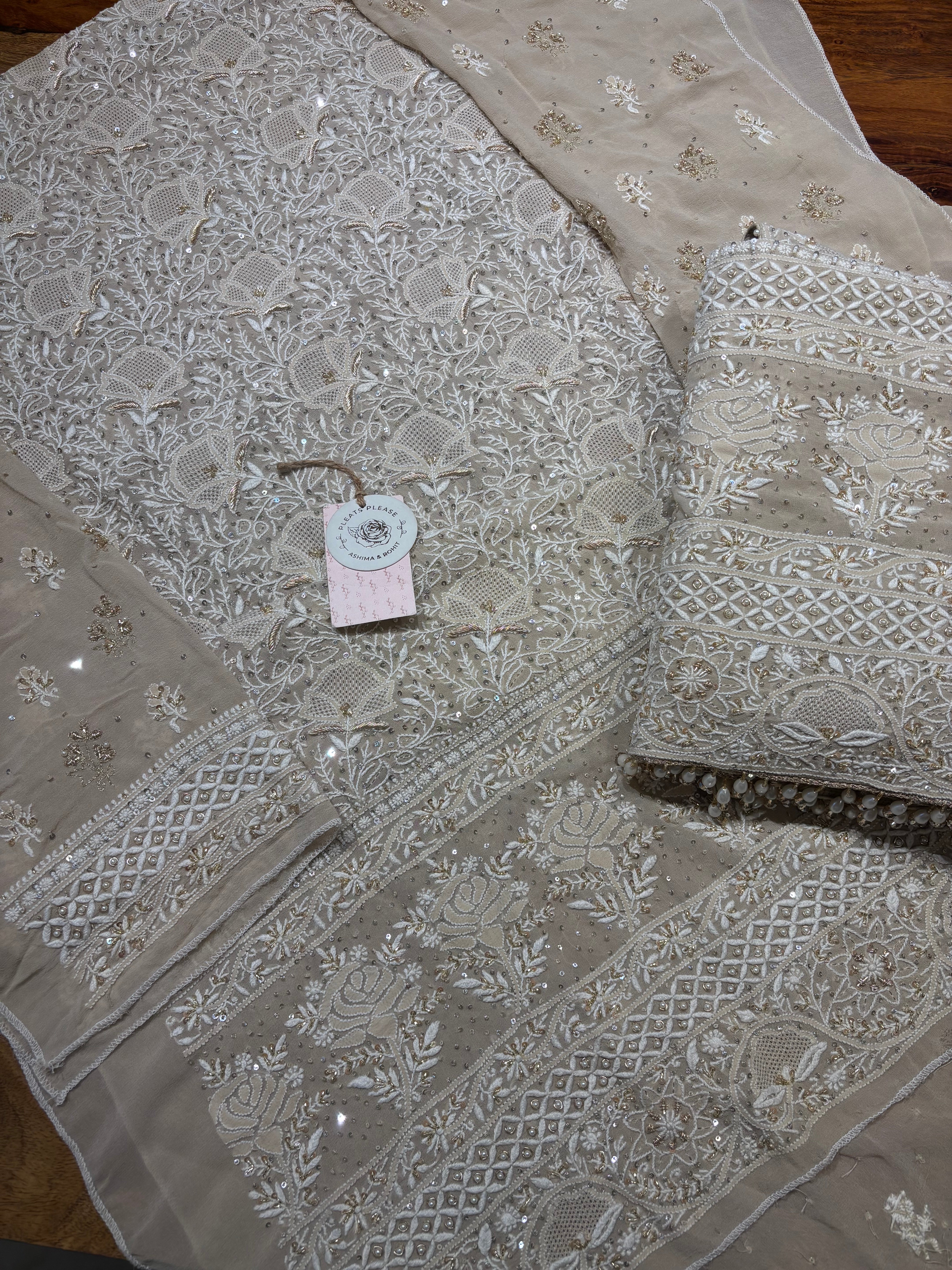 Coffee mocha Pure and Premium Georgette Kurta and Dupatta set