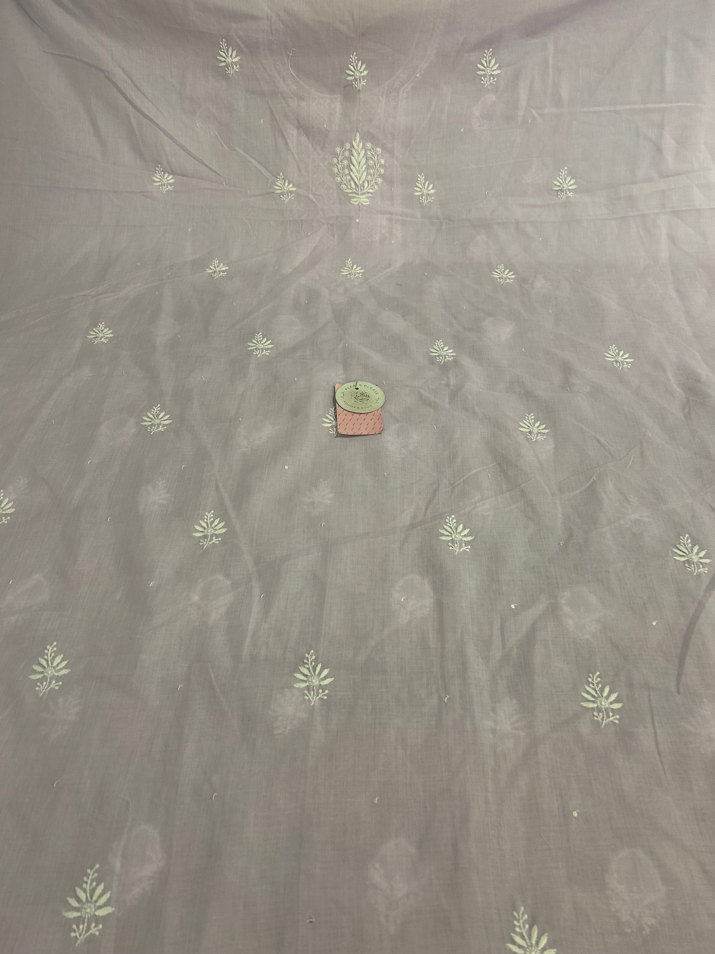 Lilac Mulmul Chikankari Kurta